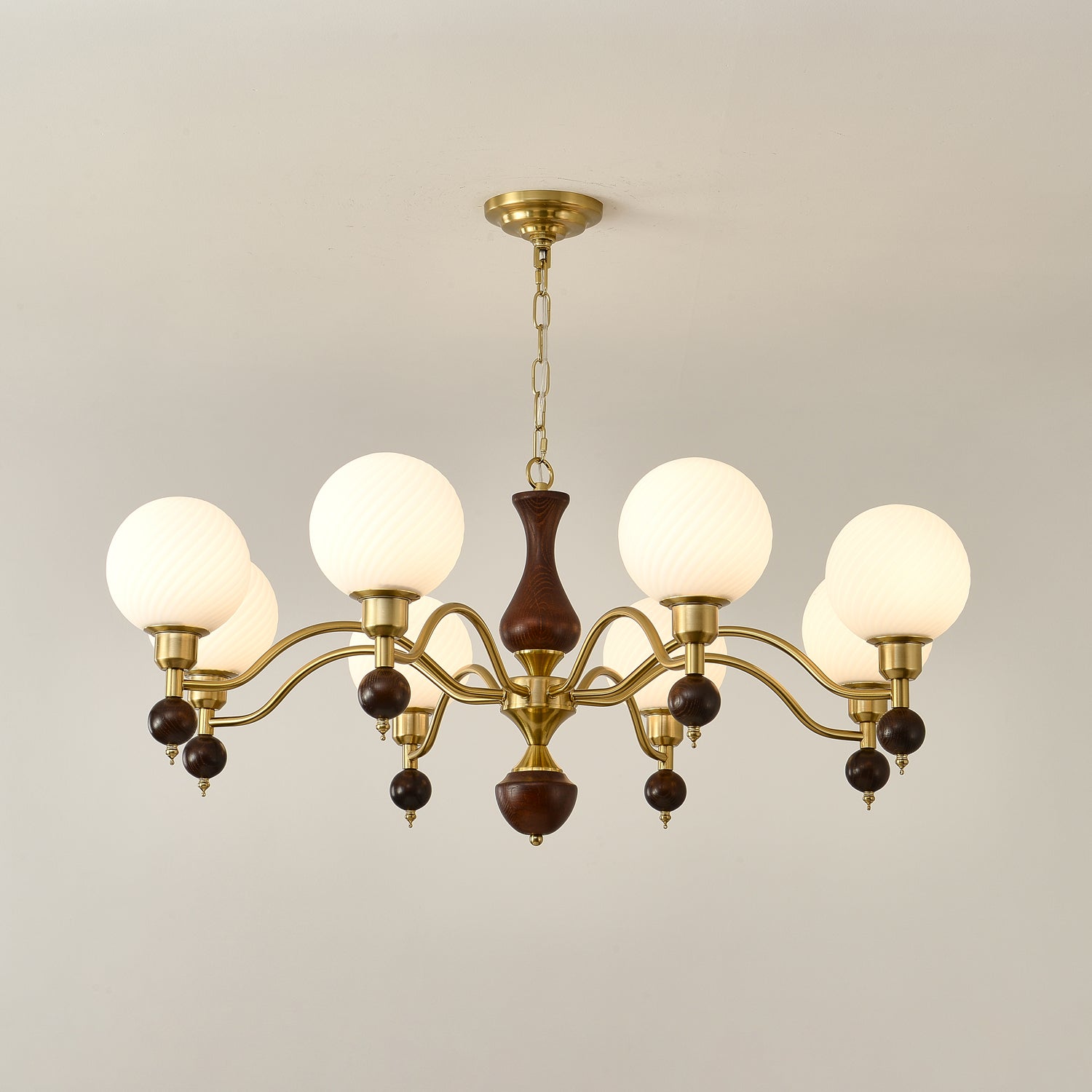 Aurora Globe Orb Walnuss Kronleuchter-Letslighting