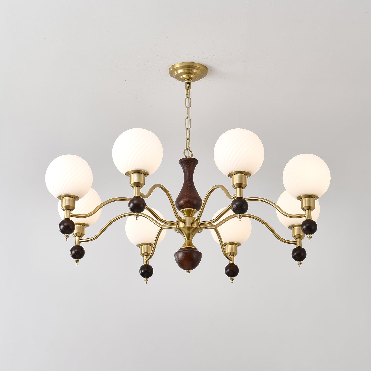 Aurora Globe Orb Walnuss Kronleuchter-Letslighting