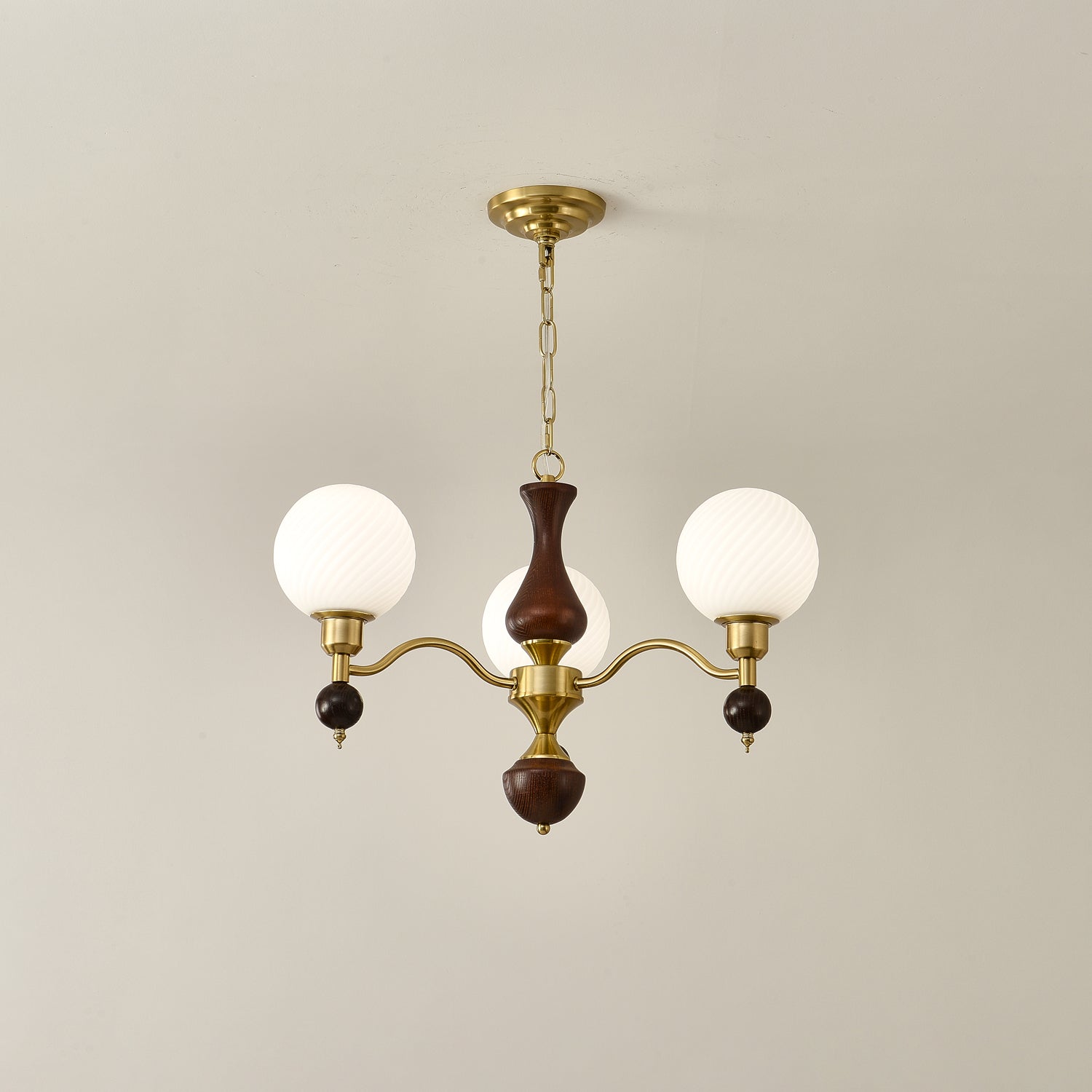 Aurora Globe Orb Walnuss Kronleuchter-Letslighting