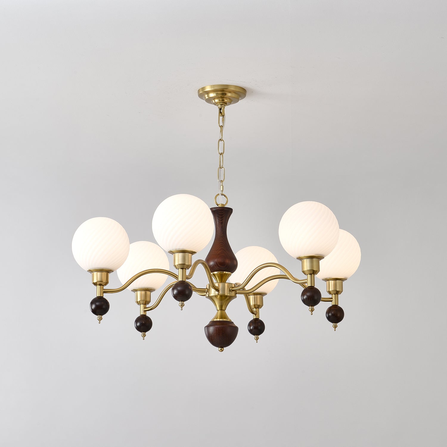 Aurora Globe Orb Walnuss Kronleuchter-Letslighting