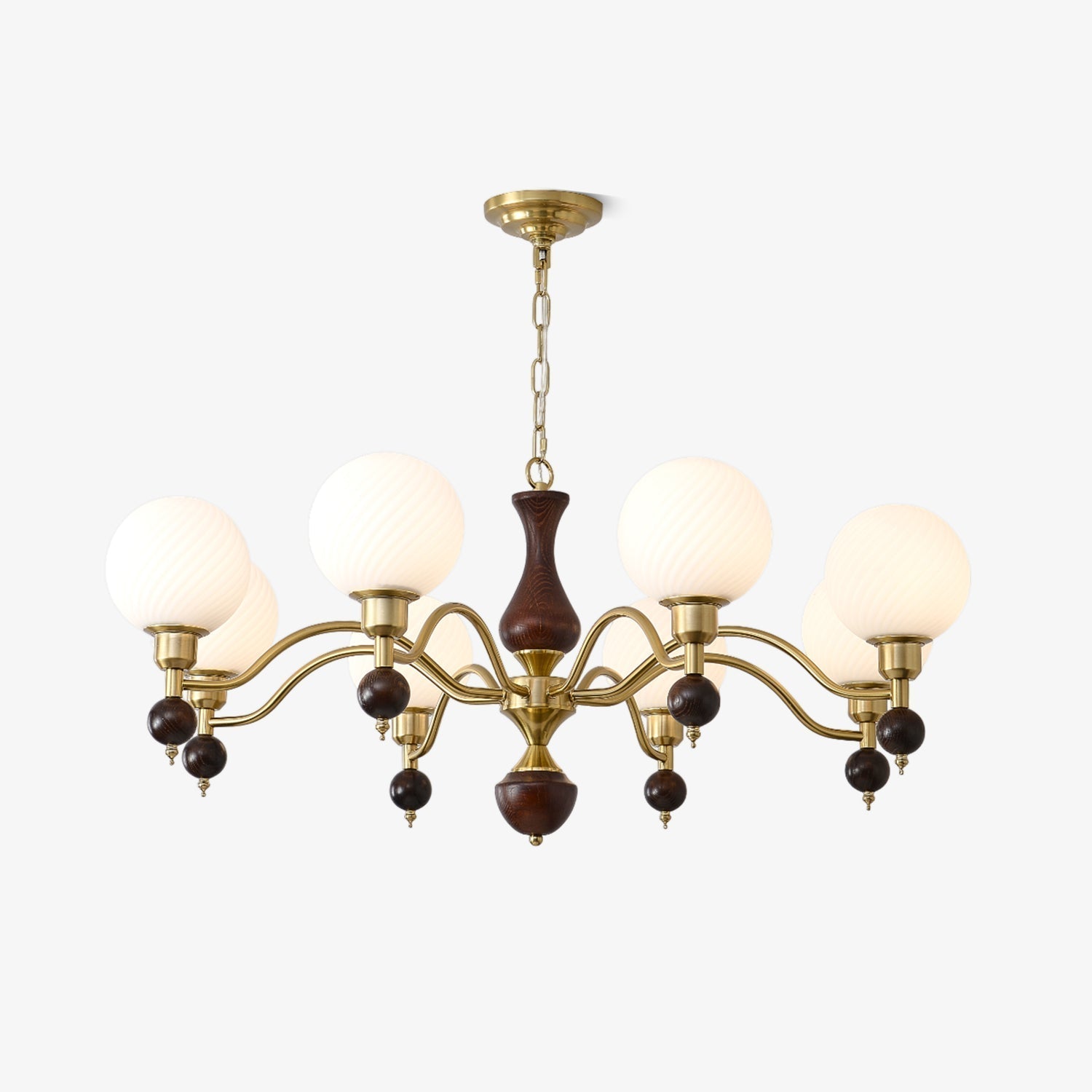 Aurora Globe Orb Walnuss Kronleuchter-Letslighting