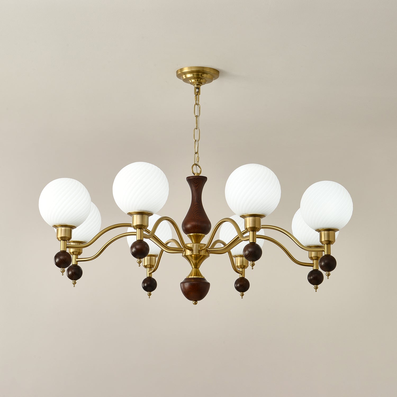 Aurora Globe Orb Walnuss Kronleuchter-Letslighting