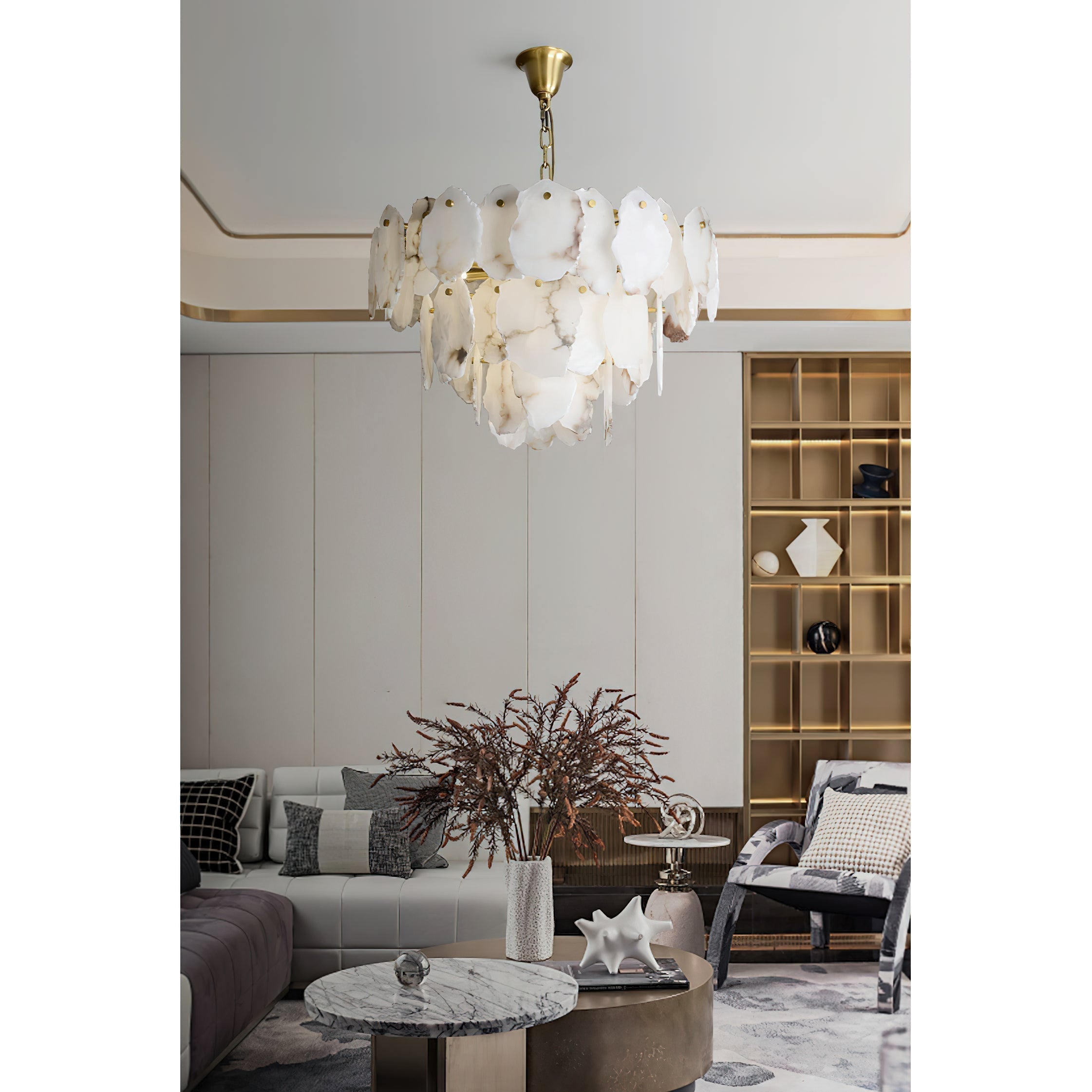 Gloire Individual Creativity Brass Alabaster Chandelier - Letslighting