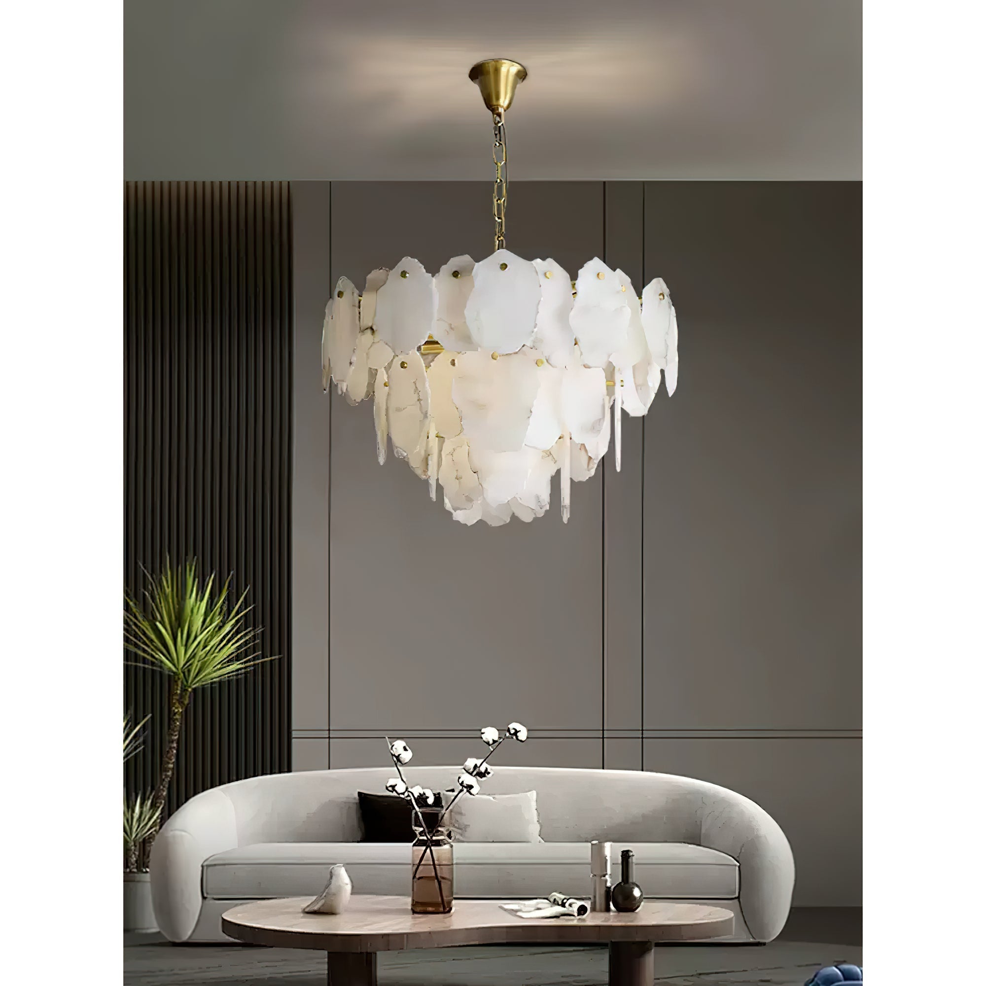 Gloire Individual Creativity Brass Alabaster Chandelier - Letslighting