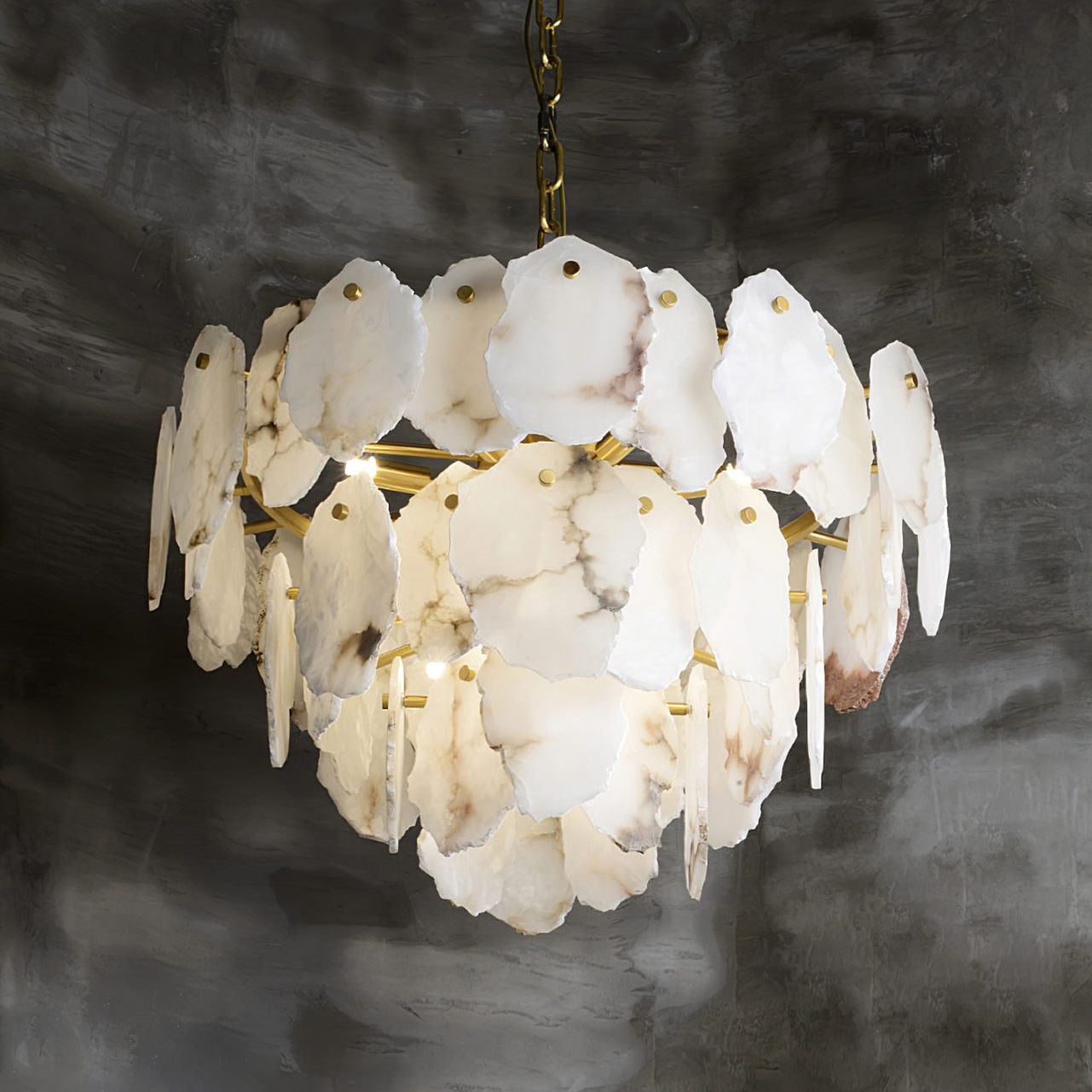 Gloire Individual Creativity Brass Alabaster Chandelier - Letslighting