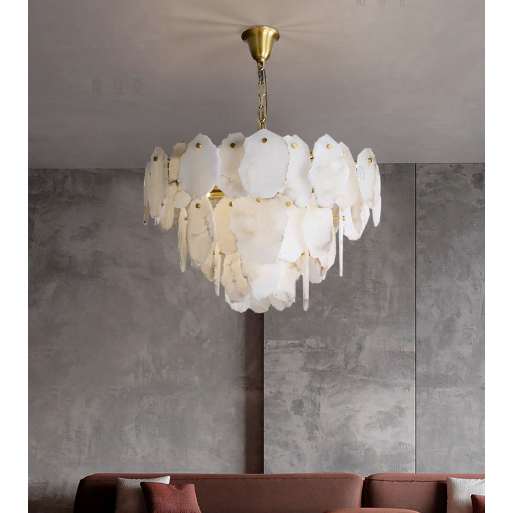Gloire Individual Creativity Brass Alabaster Chandelier - Letslighting