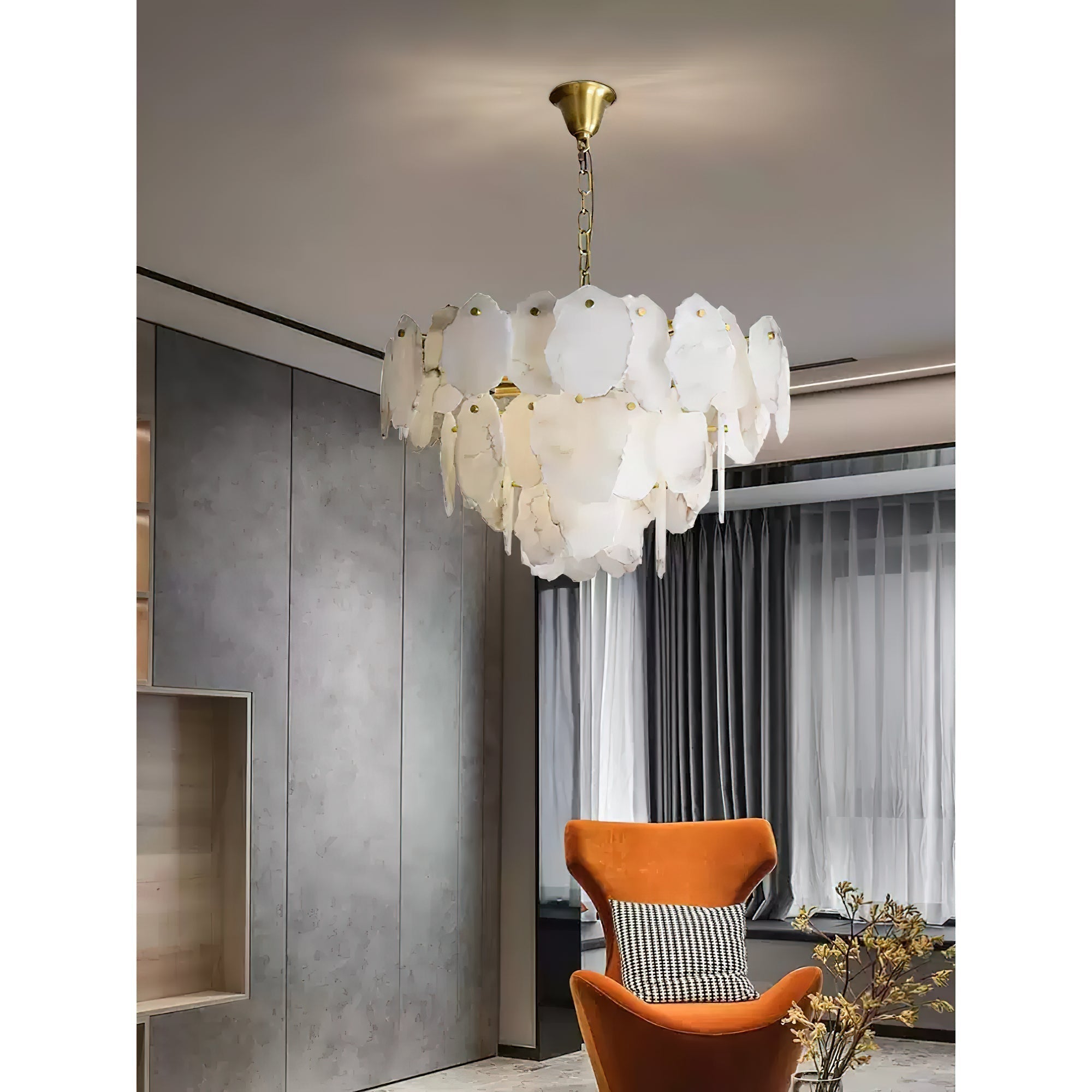 Gloire Individual Creativity Brass Alabaster Chandelier - Letslighting