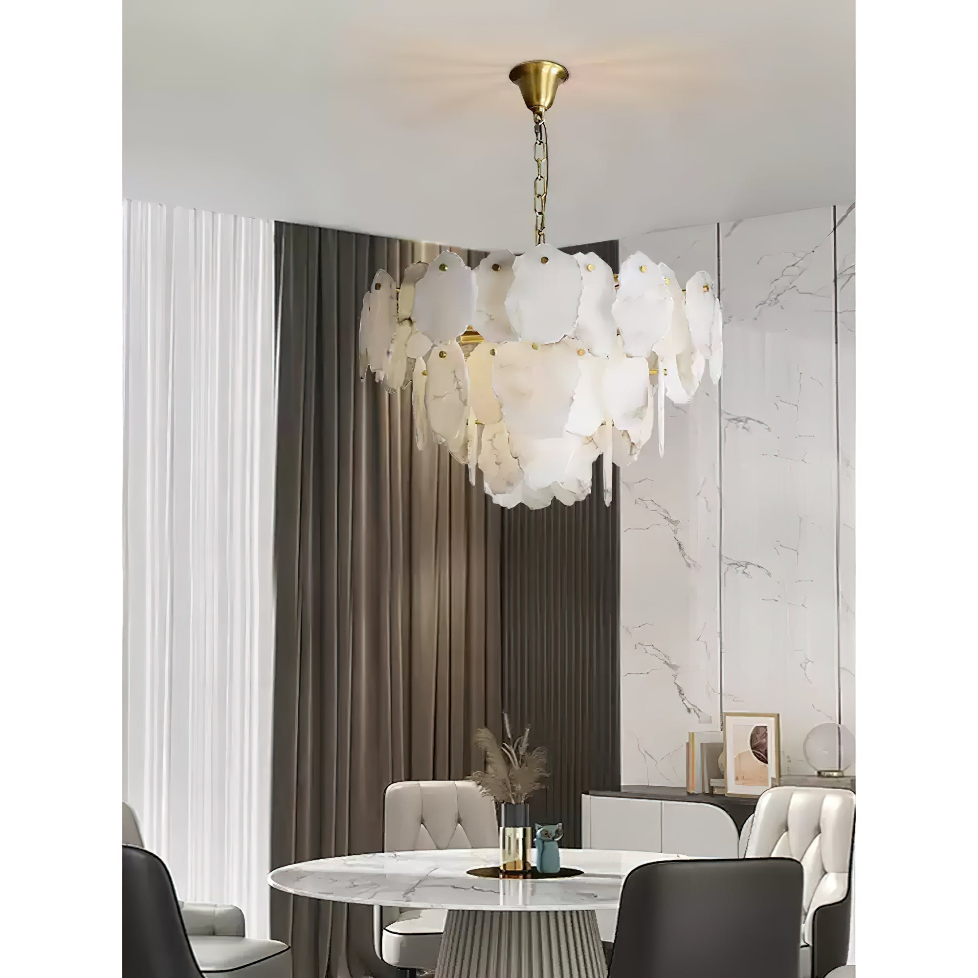 Gloire Individual Creativity Brass Alabaster Chandelier - Letslighting