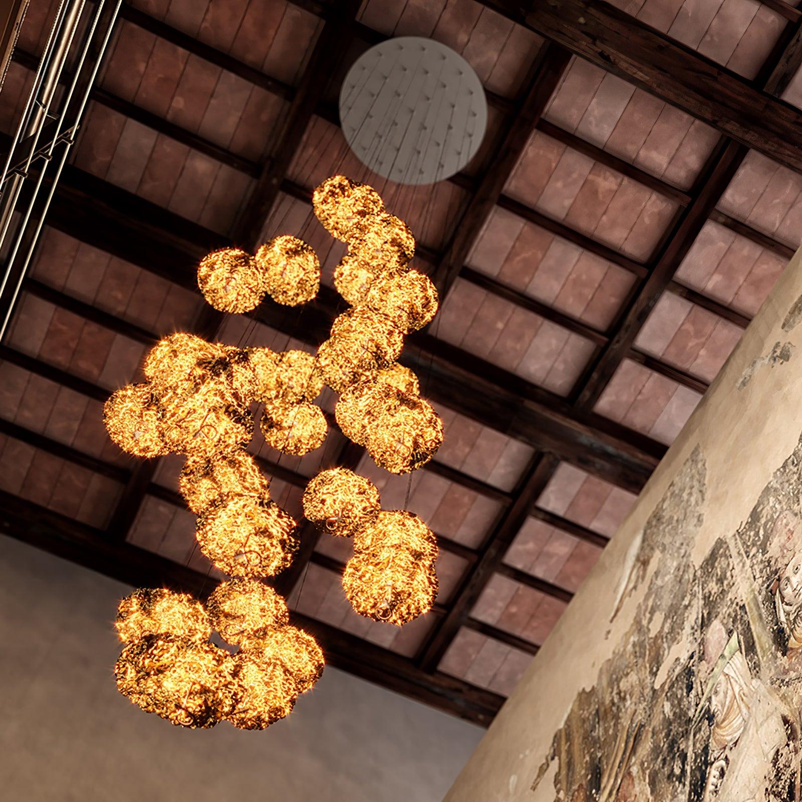 Aureate Cluster-Kronleuchter aus Messing Cloud-Letslighting