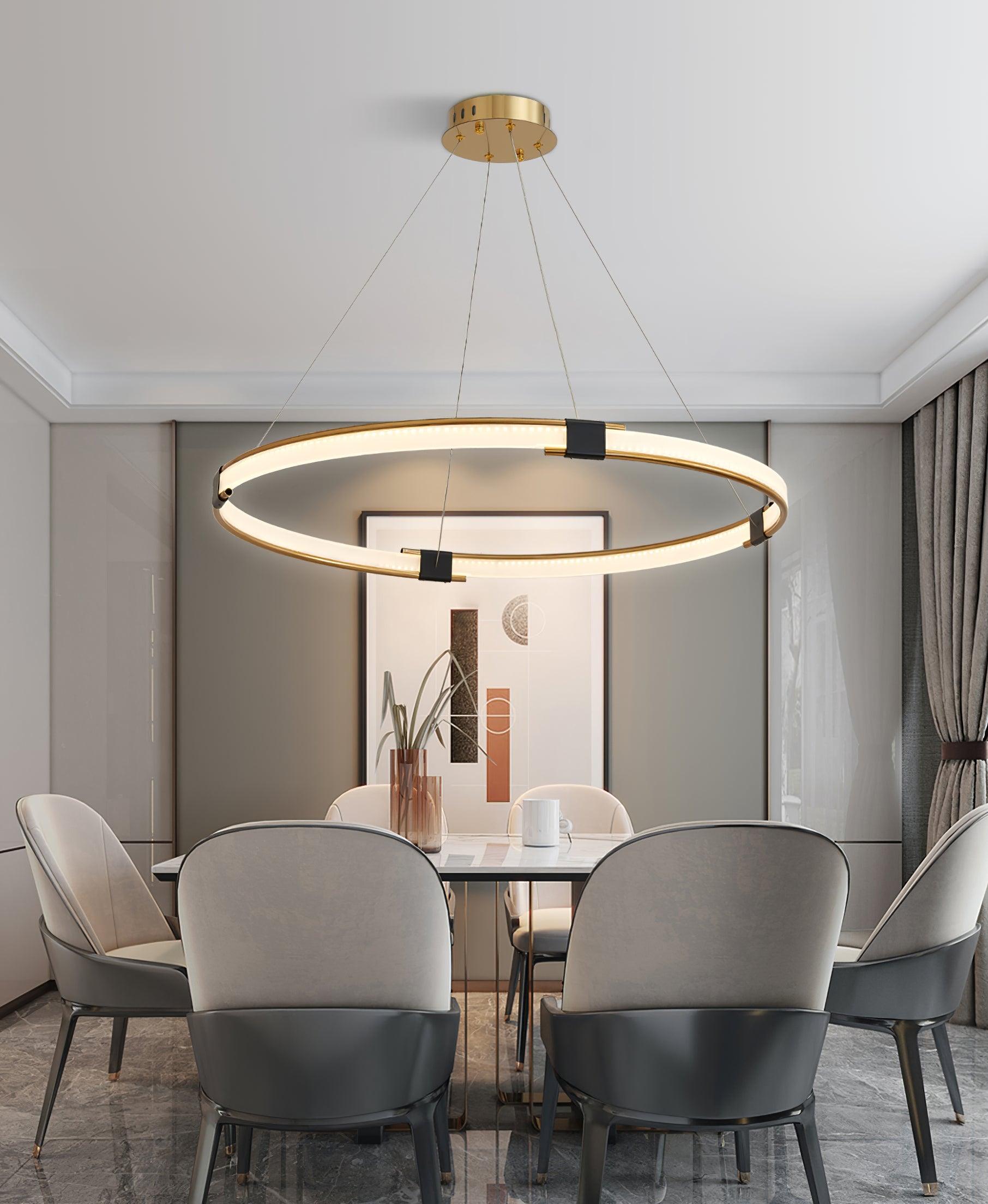 Lustra Kronleuchter Gold Ring LED Halo Modern-Letslighting