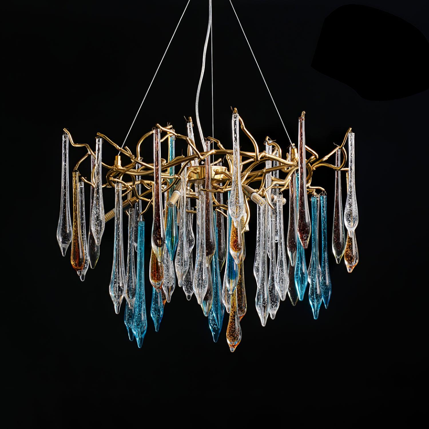 Aurora Kronleuchter Tropfenglas Luxe-Letslighting