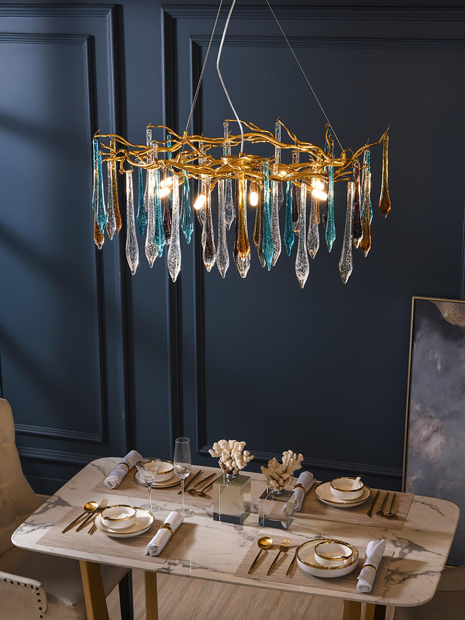 Aurora Kronleuchter Tropfenglas Luxe-Letslighting