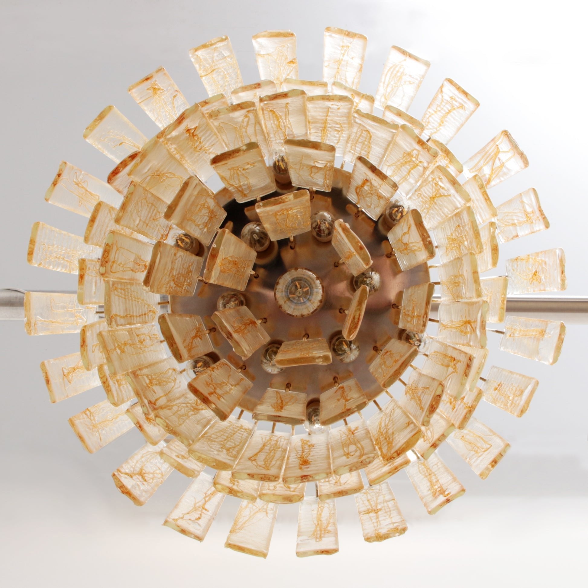 Aurora Chandelier Golden Amber Glass Layered Geometric Luxury - Neutralighting