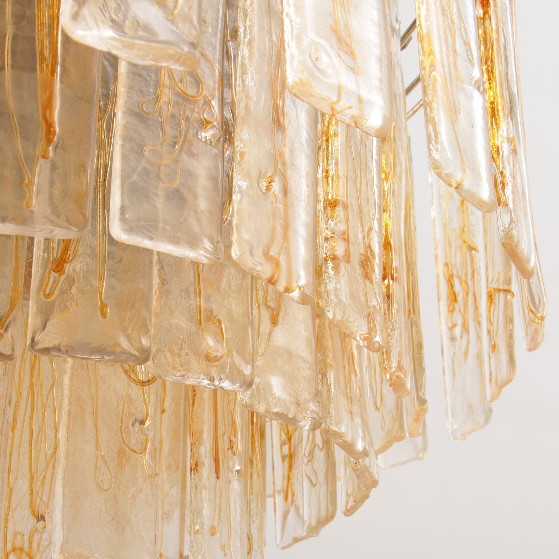 Aurora Chandelier Golden Amber Glass Layered Geometric Luxury - Neutralighting