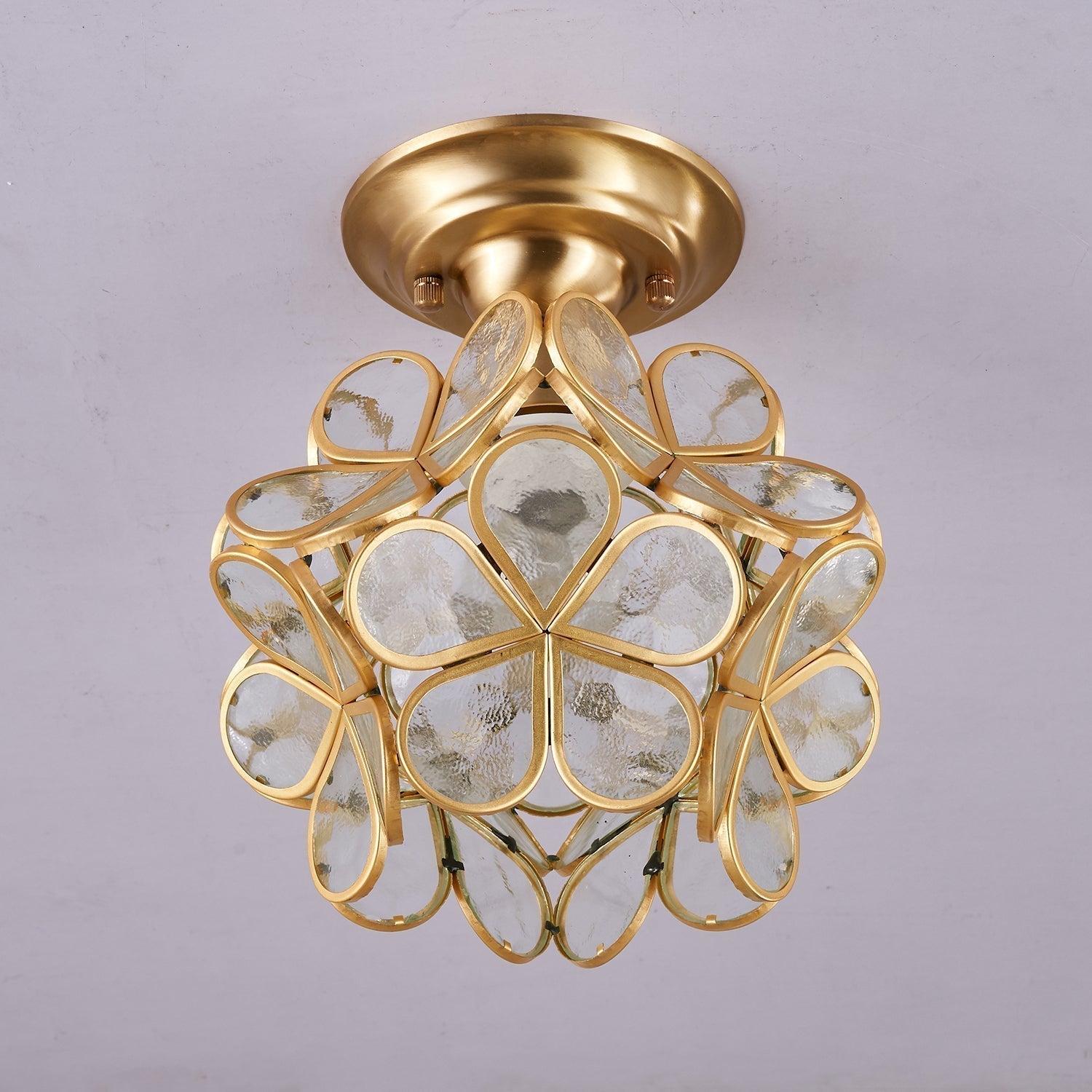 Ullaeiel Postmoderne Luxus-Deckenleuchte Bloom aus goldenem Glas-Letslighting