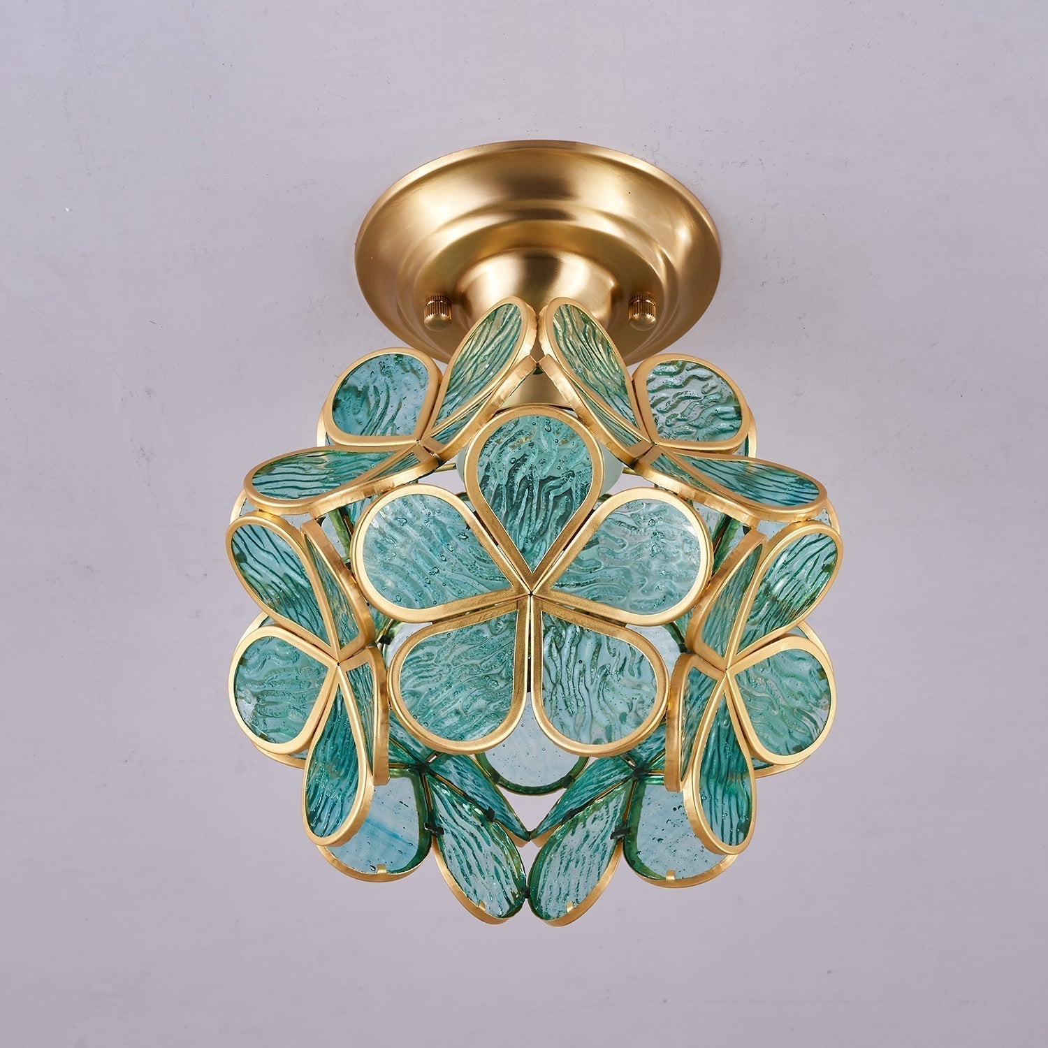 Ullaeiel Postmoderne Luxus-Deckenleuchte Bloom aus goldenem Glas-Letslighting