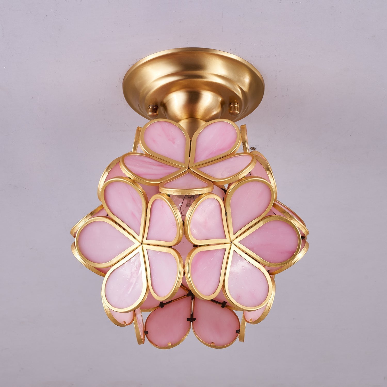 Ullaeiel Postmoderne Luxus-Deckenleuchte Bloom aus goldenem Glas-Letslighting