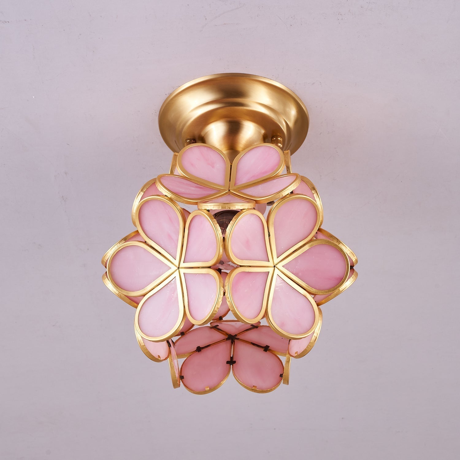 Ullaeiel Postmoderne Luxus-Deckenleuchte Bloom aus goldenem Glas-Letslighting
