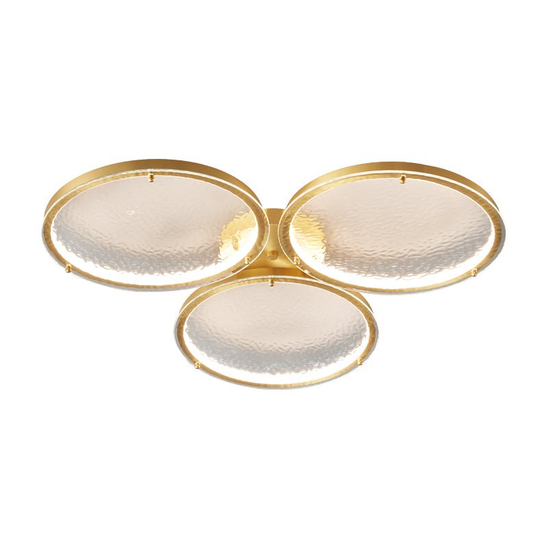 Itale Unique Rings Deckenleuchte aus Goldenem Messing und Glas-Letslighting