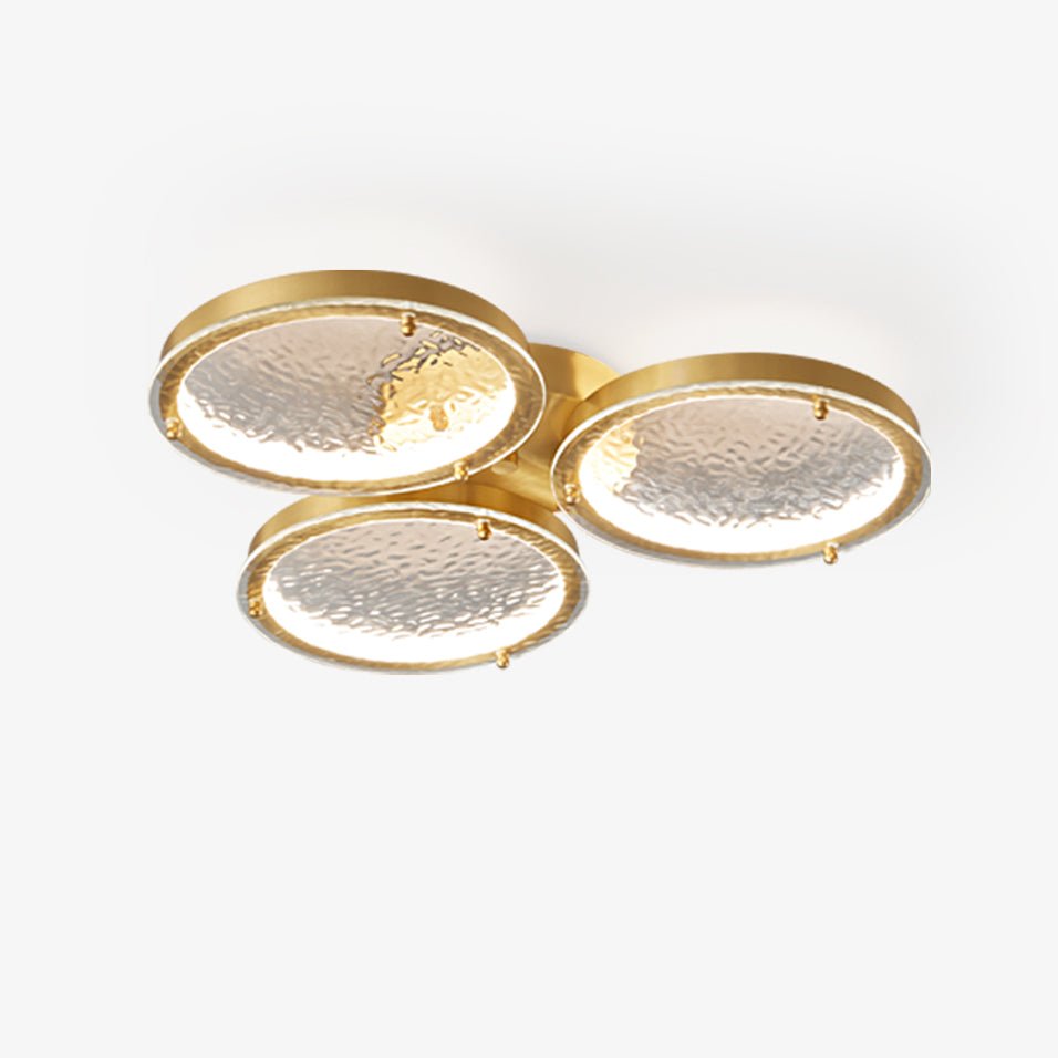 Itale Unique Rings Deckenleuchte aus Goldenem Messing und Glas-Letslighting