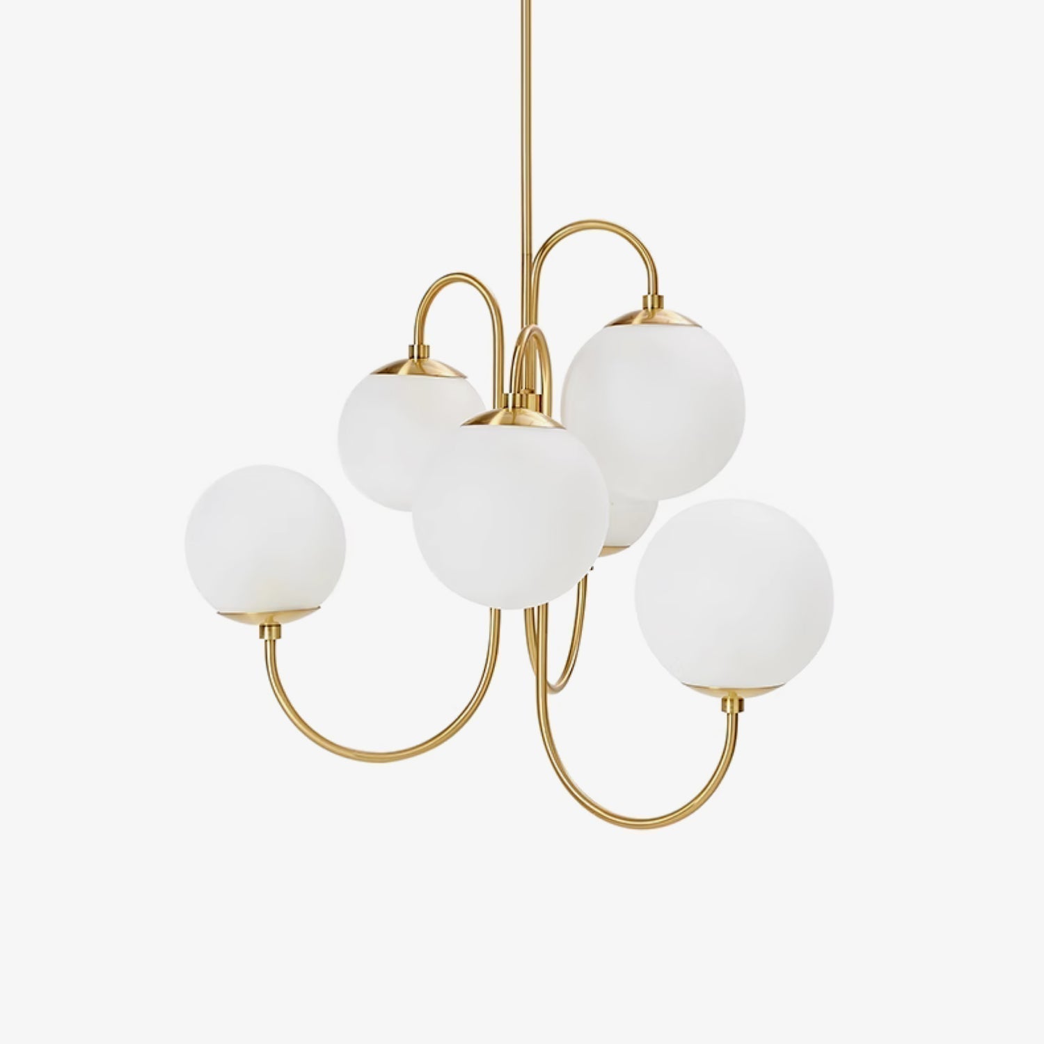 Lustra Kronleuchter Messing Globe Cluster Gebogener Arm-Letslighting