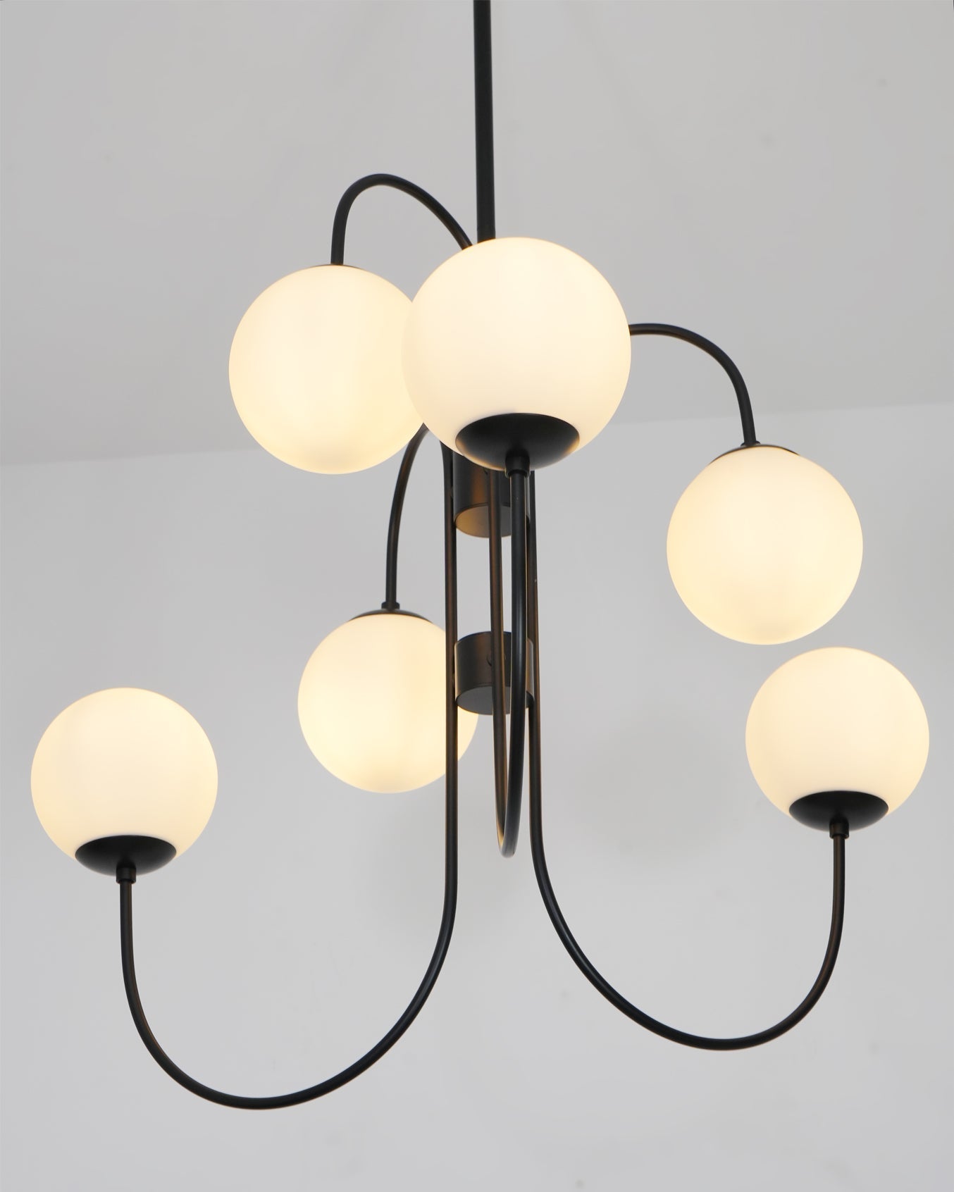 Lustra Kronleuchter Messing Globe Cluster Gebogener Arm-Letslighting