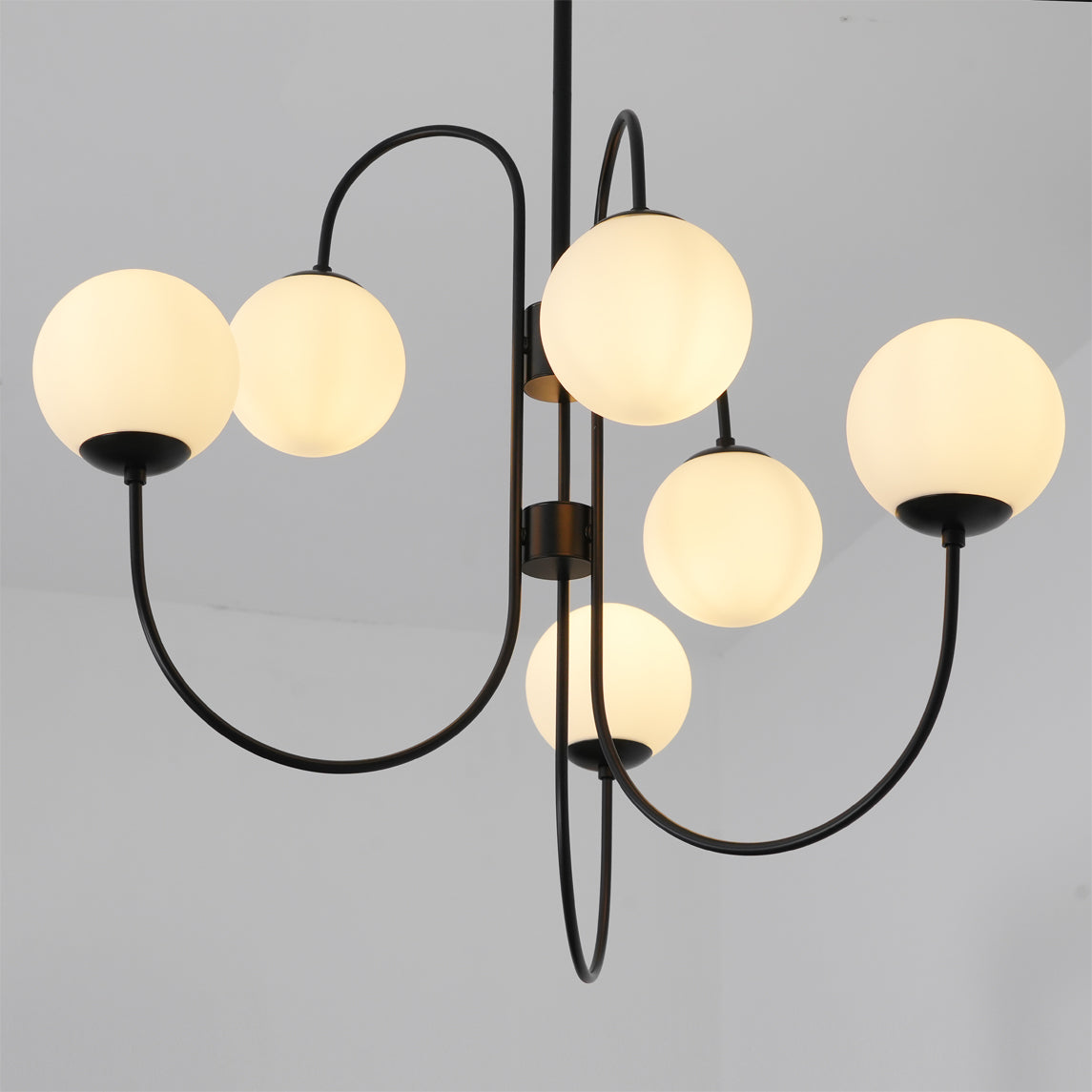 Lustra Kronleuchter Messing Globe Cluster Gebogener Arm-Letslighting