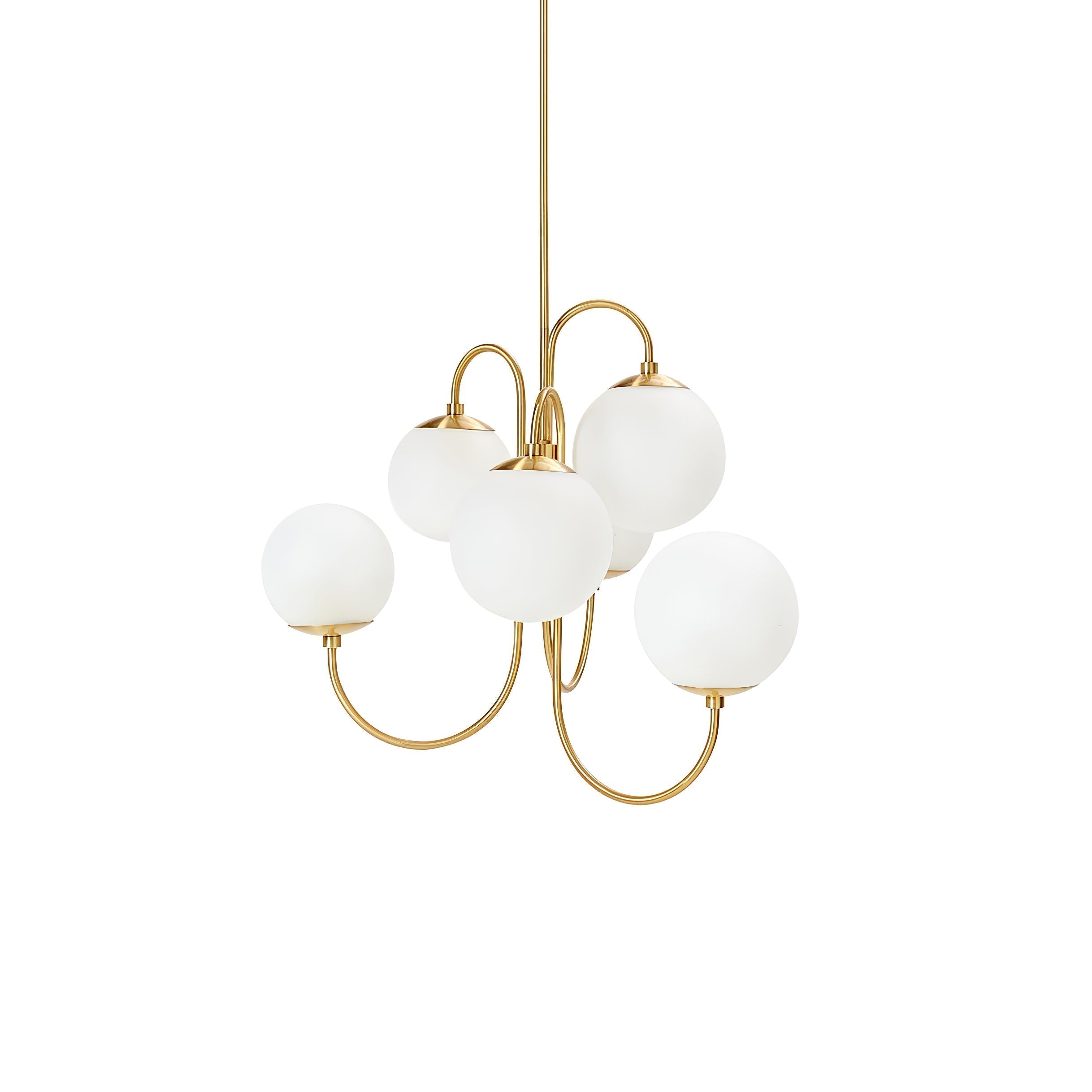 Lustra Kronleuchter Messing Globe Cluster Gebogener Arm-Letslighting