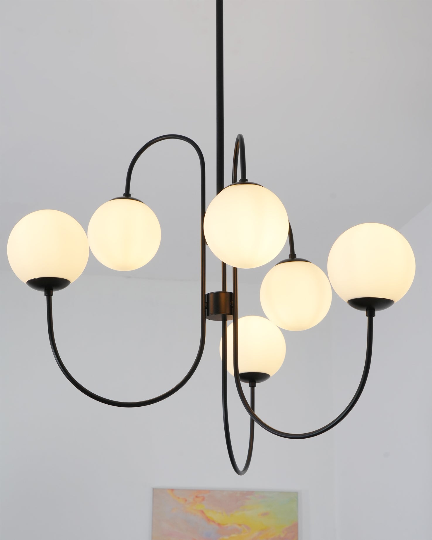 Lustra Kronleuchter Messing Globe Cluster Gebogener Arm-Letslighting