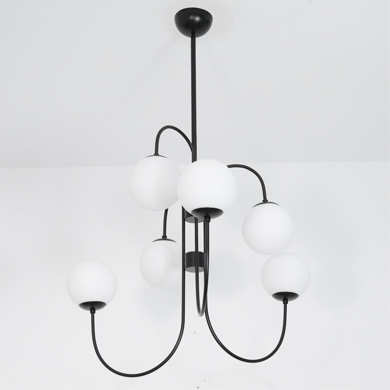 Lustra Kronleuchter Messing Globe Cluster Gebogener Arm-Letslighting
