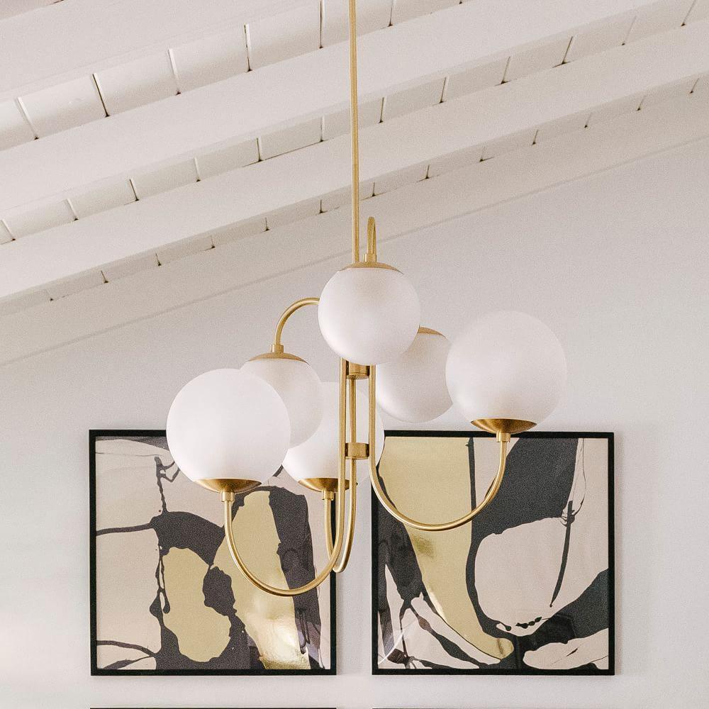 Lustra Kronleuchter Messing Globe Cluster Gebogener Arm-Letslighting