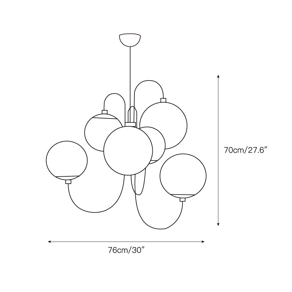 Zathaor Individual Creativity Metal Glass Chandelier - Letslighting