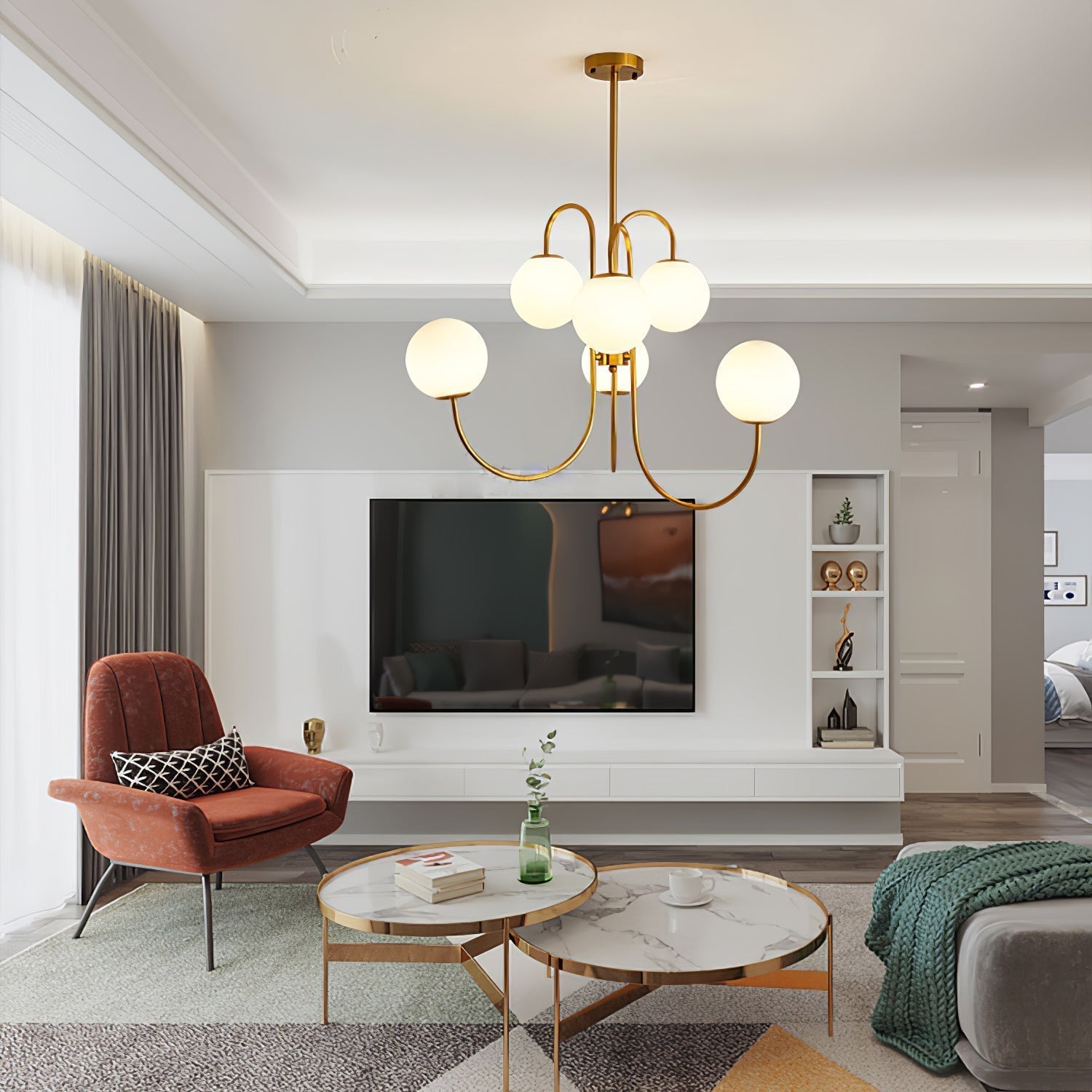 Zathaor Individual Creativity Metal Glass Chandelier - Letslighting