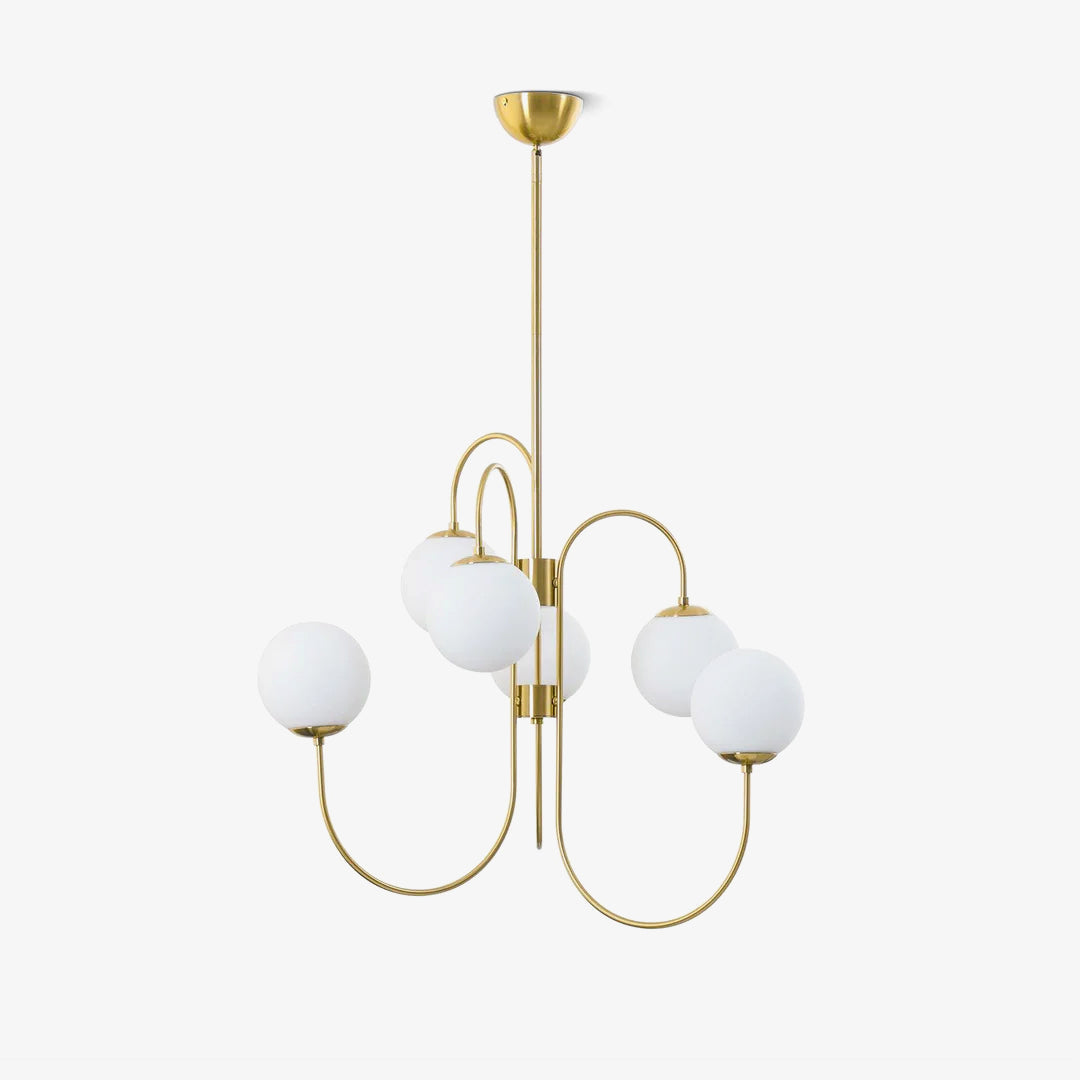 Lustra Kronleuchter Messing Globe Cluster Gebogener Arm-Letslighting