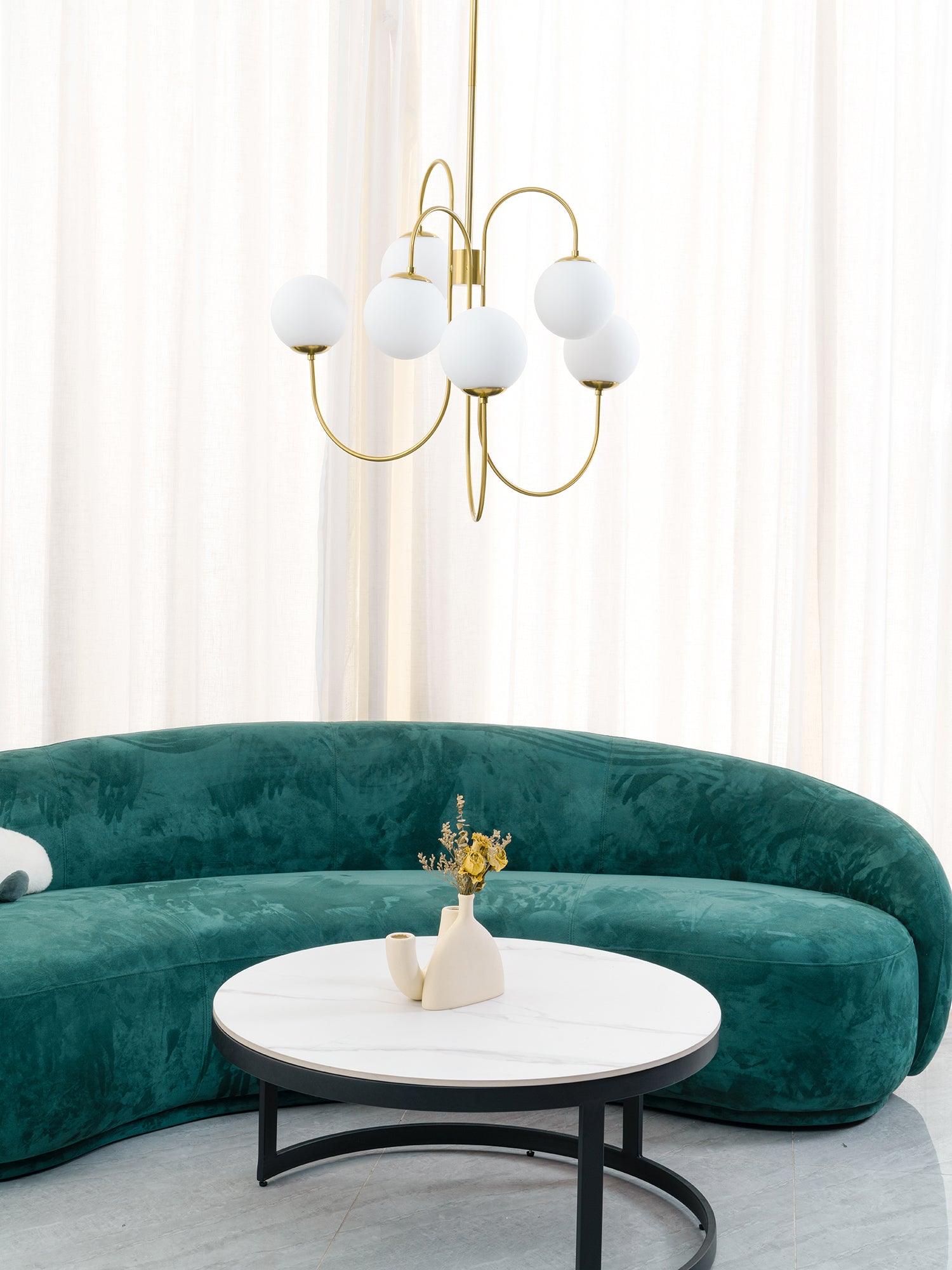Lustra Kronleuchter Messing Globe Cluster Gebogener Arm-Letslighting