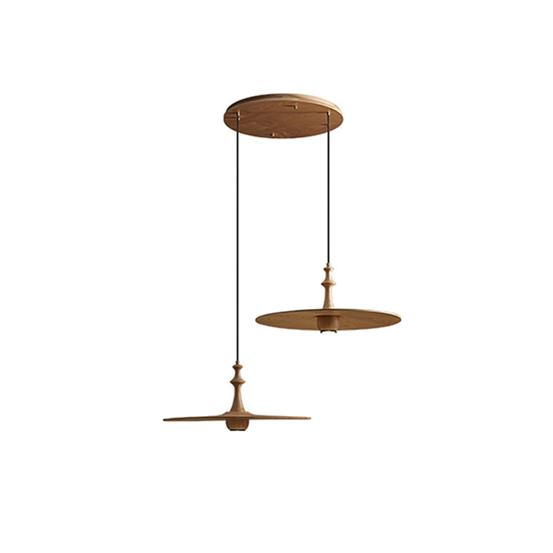 Syrinyra Skulptural Holz Scheibe Pendelleuchte Leuchte-Letslighting