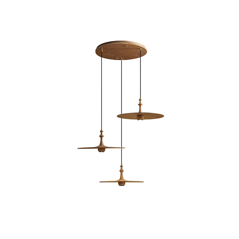 Syrinyra Skulptural Holz Scheibe Pendelleuchte Leuchte-Letslighting