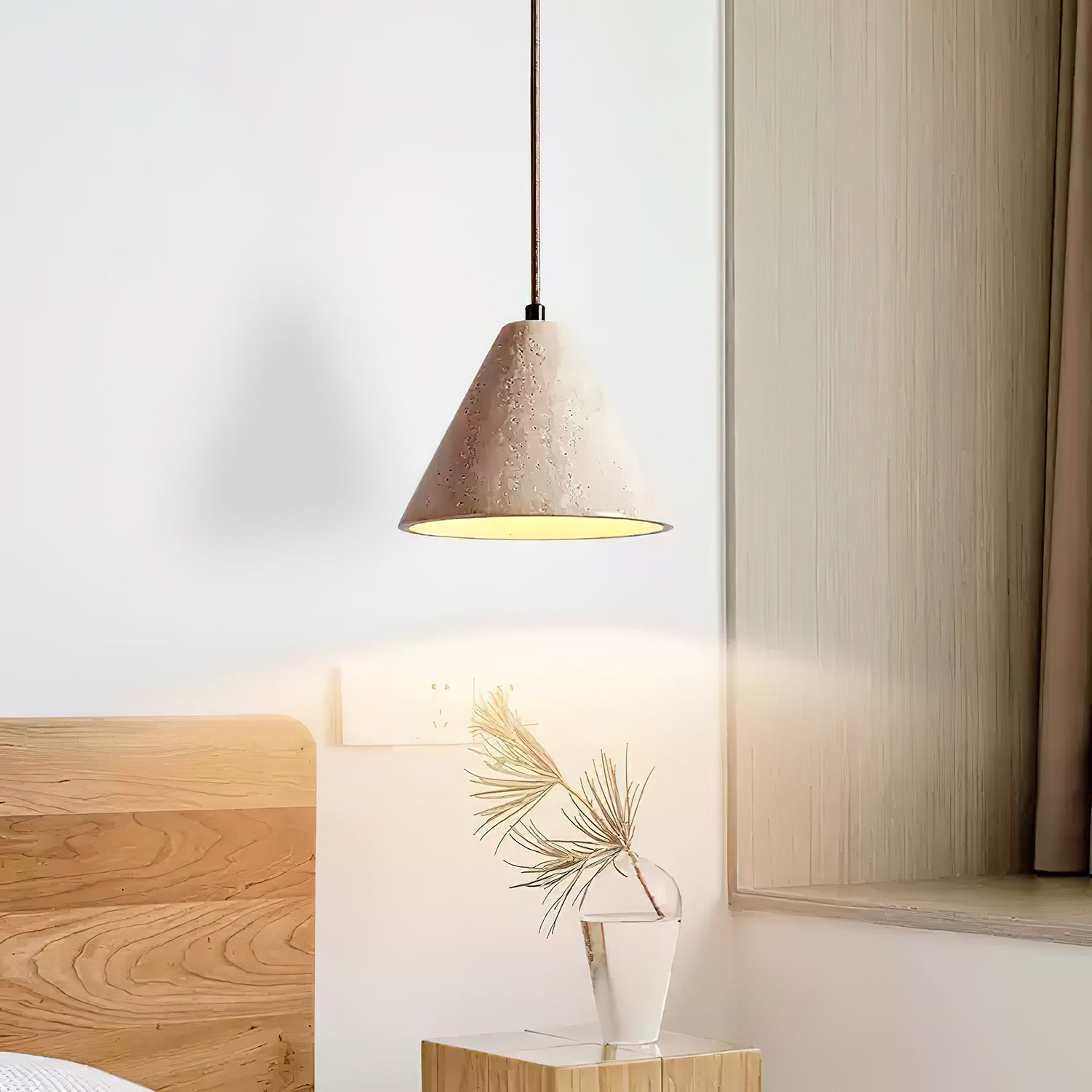 Cezoriel Conical Travertine Pendant Light - Neutralighting