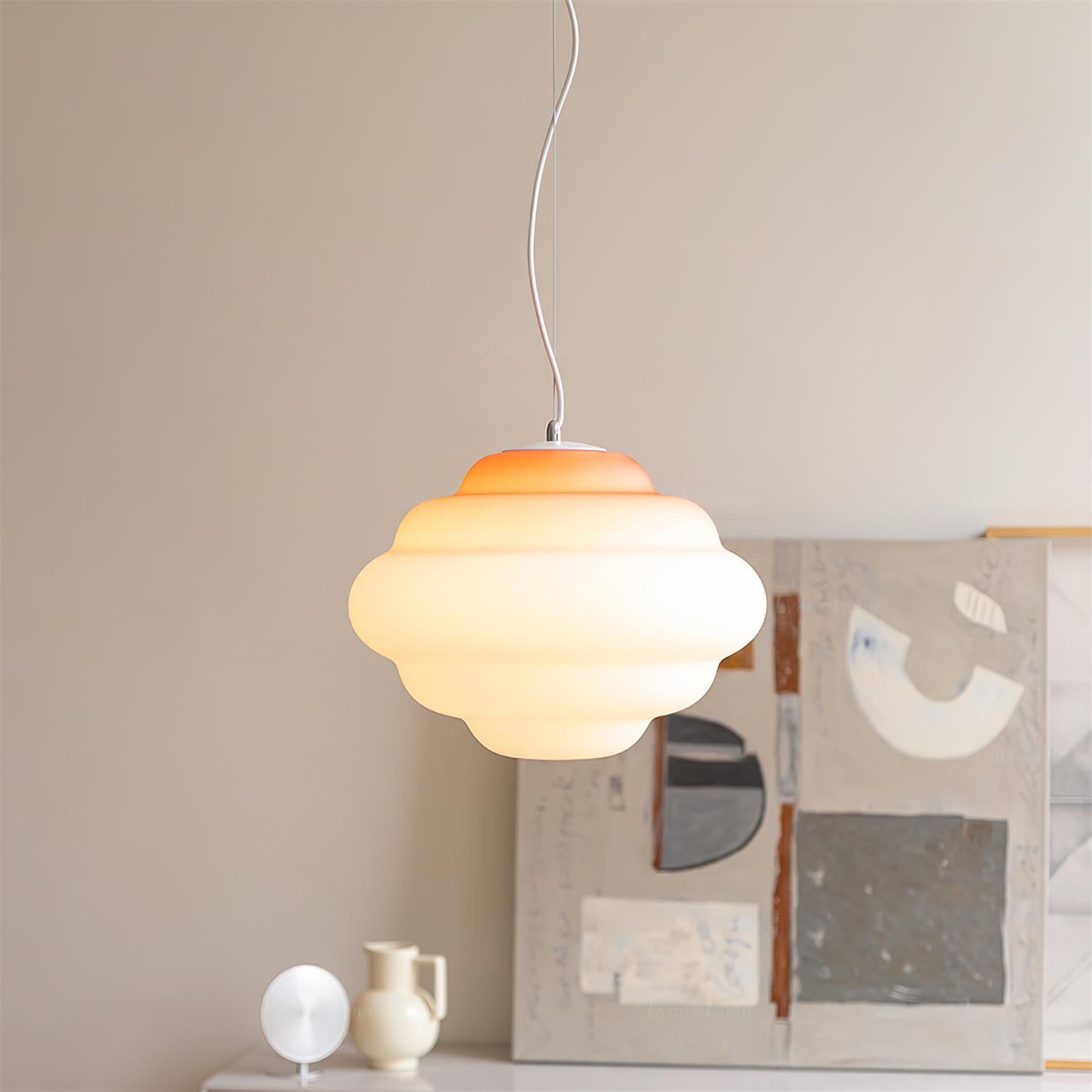 Eurvenara Premium Nordic Art Cloudy Glas Pendelleuchte-Letslighting