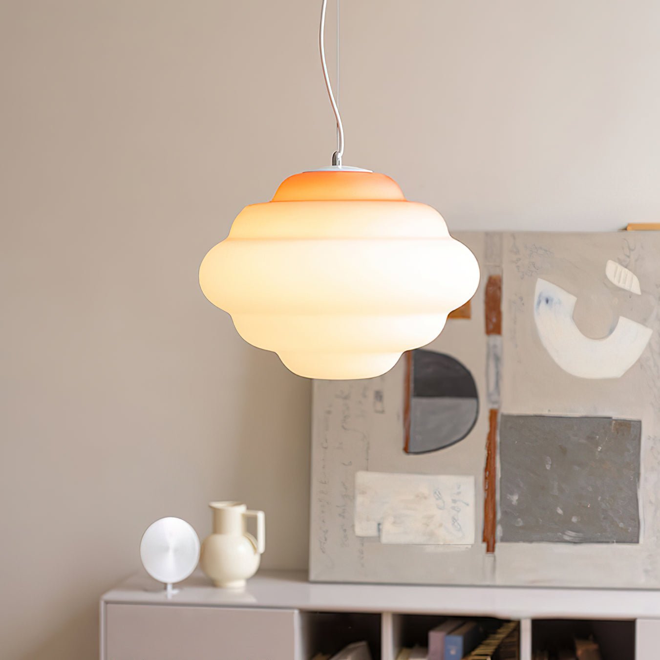 Eurvenara Premium Nordic Art Cloudy Glas Pendelleuchte-Letslighting