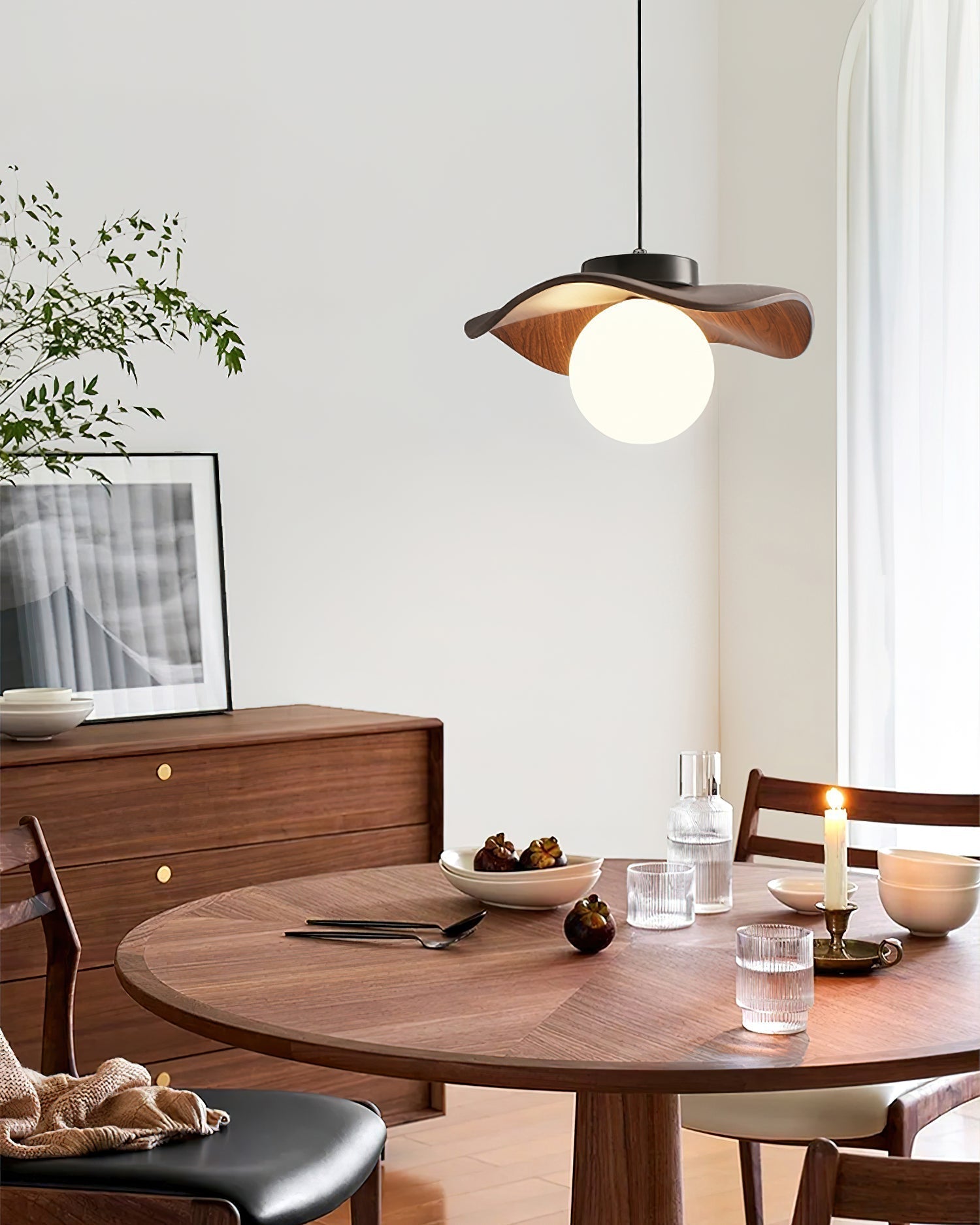 Pendelleuchte Glas Schirm Skulptural Minimalistisch-Letslighting