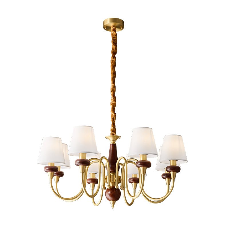 Zovena Klassische Eleganz Vintage Stoff Holz Kronleuchter-Letslighting