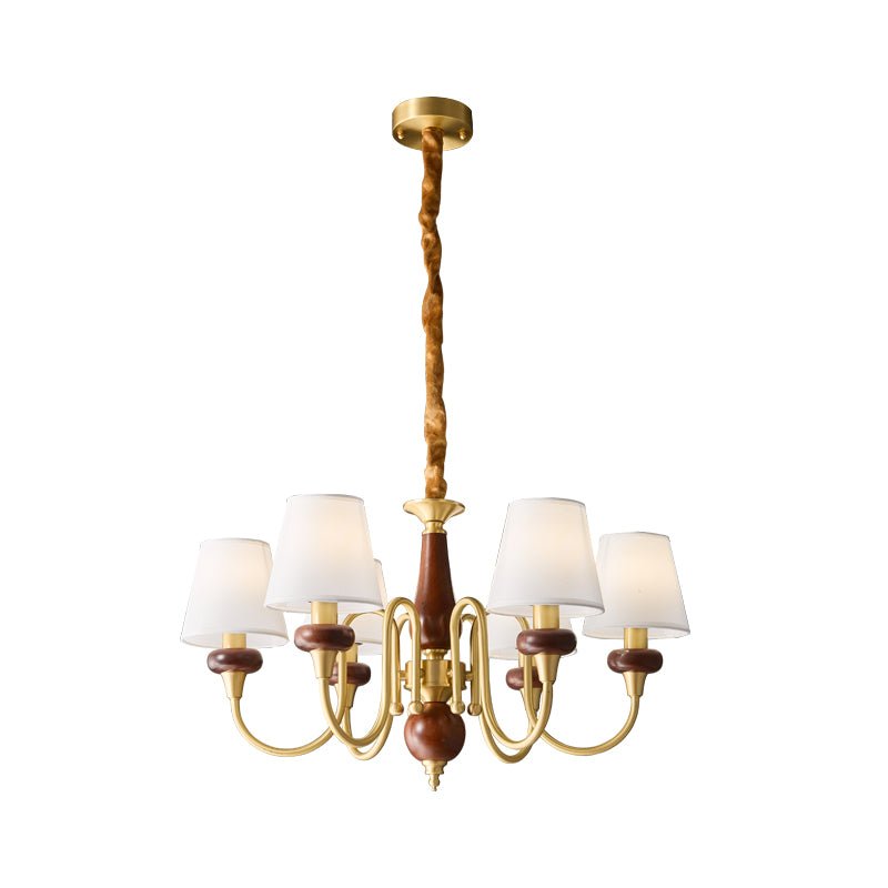 Zovena Klassische Eleganz Vintage Stoff Holz Kronleuchter-Letslighting