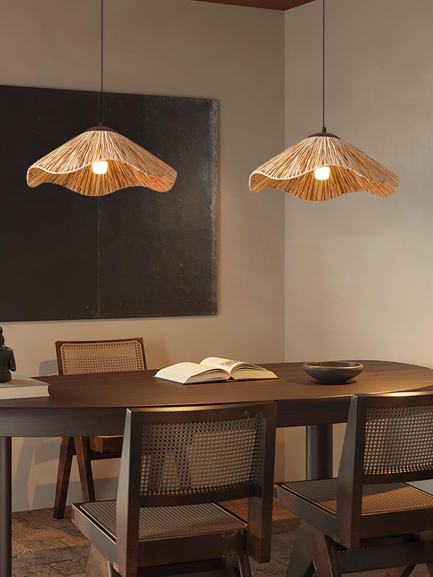 Firan Stroh Boho-Pendelleuchte-Letslighting