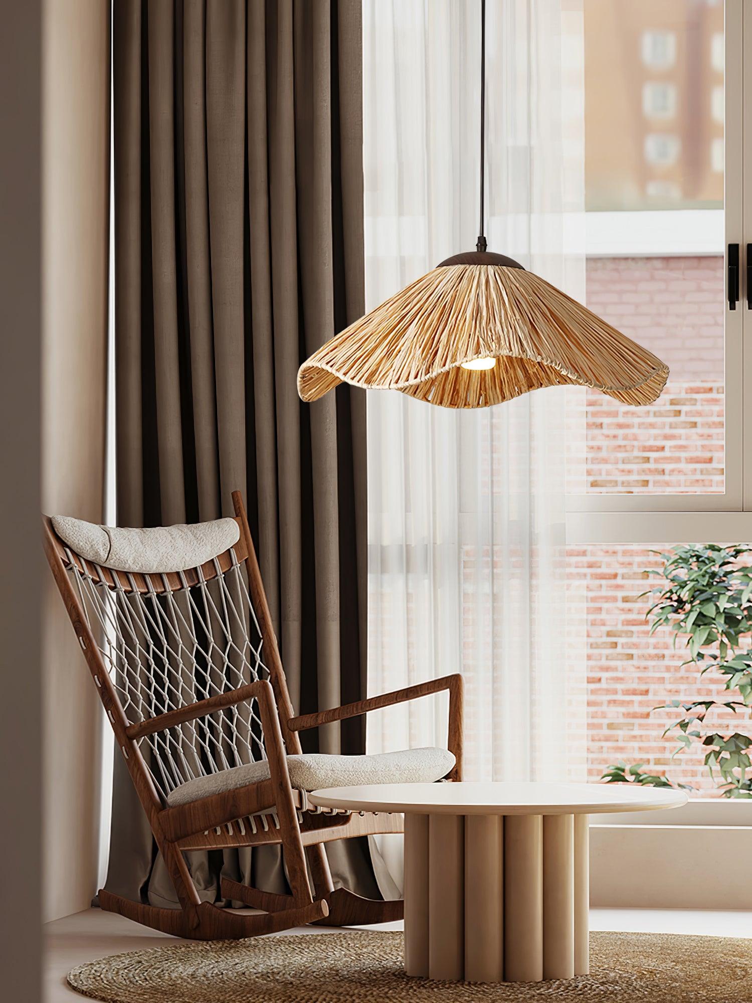 Firan Stroh Boho-Pendelleuchte-Letslighting