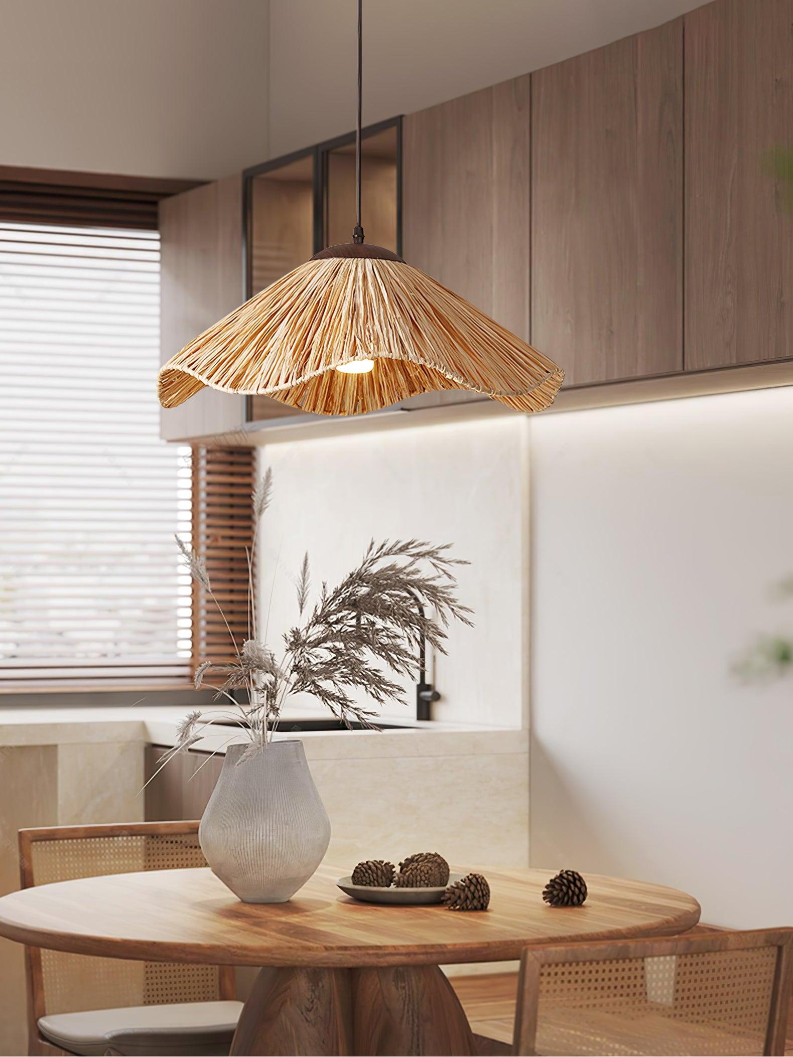 Firan Stroh Boho-Pendelleuchte-Letslighting