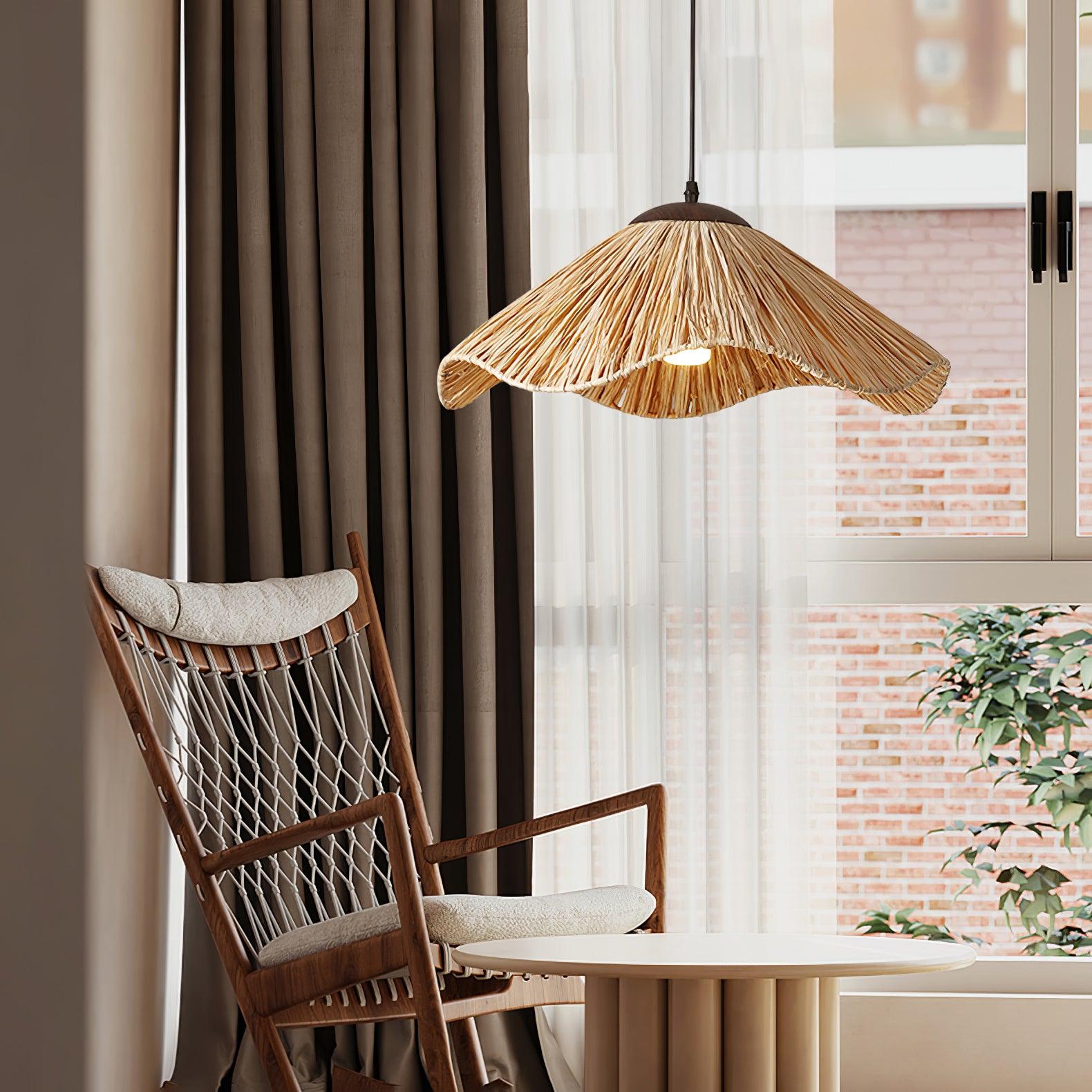 Firan Stroh Boho-Pendelleuchte-Letslighting