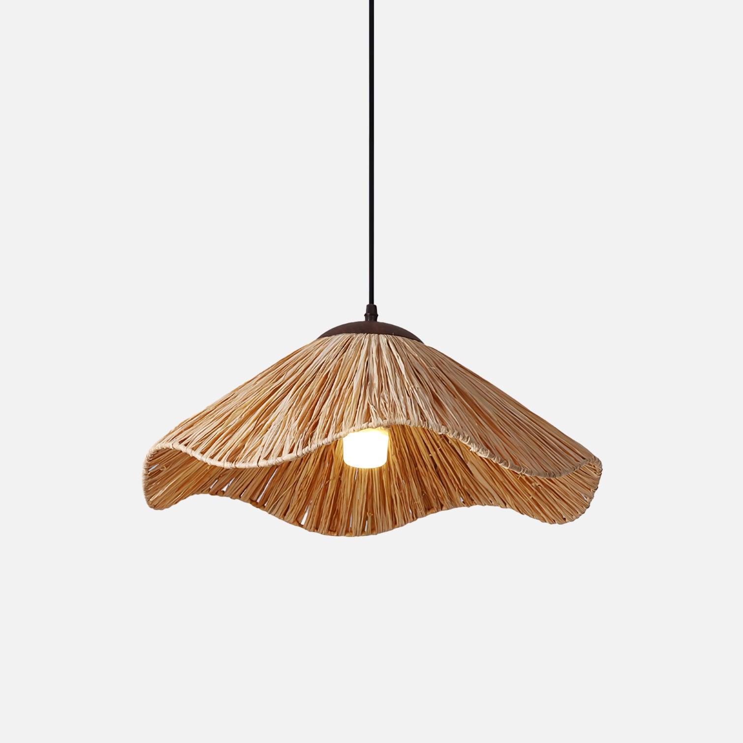 Firan Stroh Boho-Pendelleuchte-Letslighting