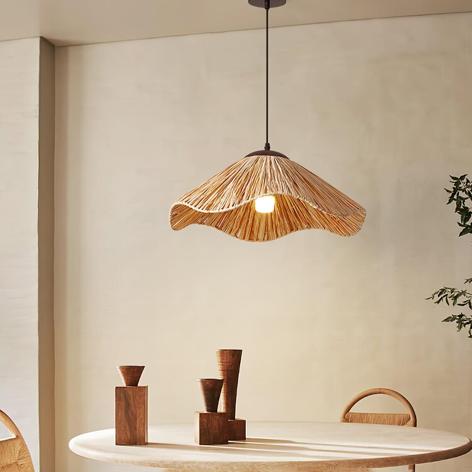 Firan Stroh Boho-Pendelleuchte-Letslighting