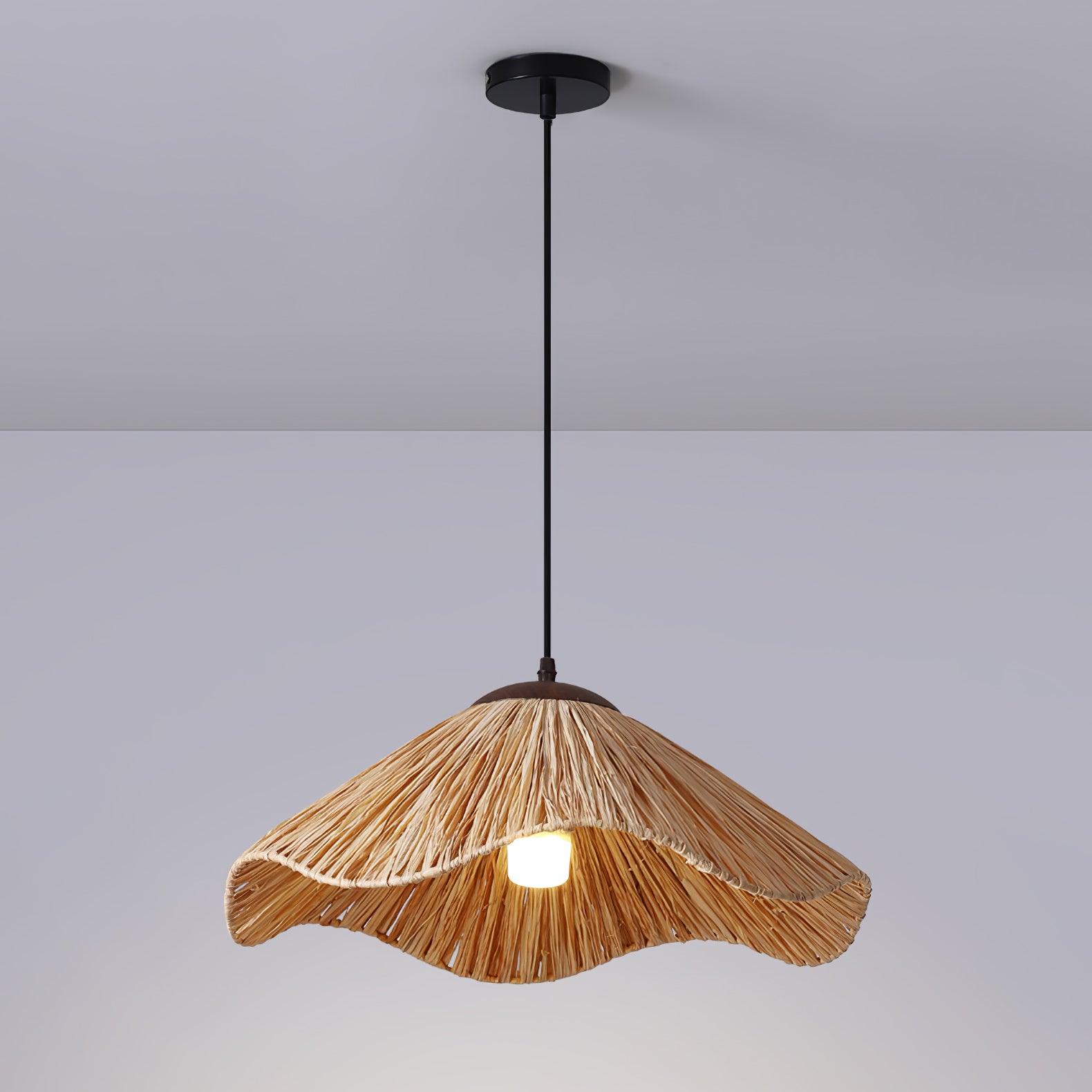 Firan Stroh Boho-Pendelleuchte-Letslighting